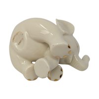 Lenox Porcelain Elephant Figurine – Vintage Animal Sculpture Gold Trim