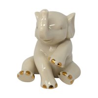 Lenox Porcelain Elephant Figurine – Vintage Animal Sculpture Gold Trim