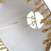 Vintage Beaded Fringe Bronze Tone Clip On Lampshade – Victorian Style Lighting Accent