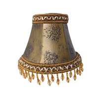 Vintage Beaded Fringe Bronze Tone Clip On Lampshade – Victorian Style Lighting Accent