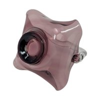 Vintage Viking Glass Amethyst Handkerchief Art Glass Basket – 1960s Mid-Century Purple Decor