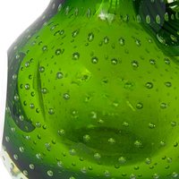 1960s Green Murano Glass Pear Paperweight – Mid-century Bullicante Glass Art Decor