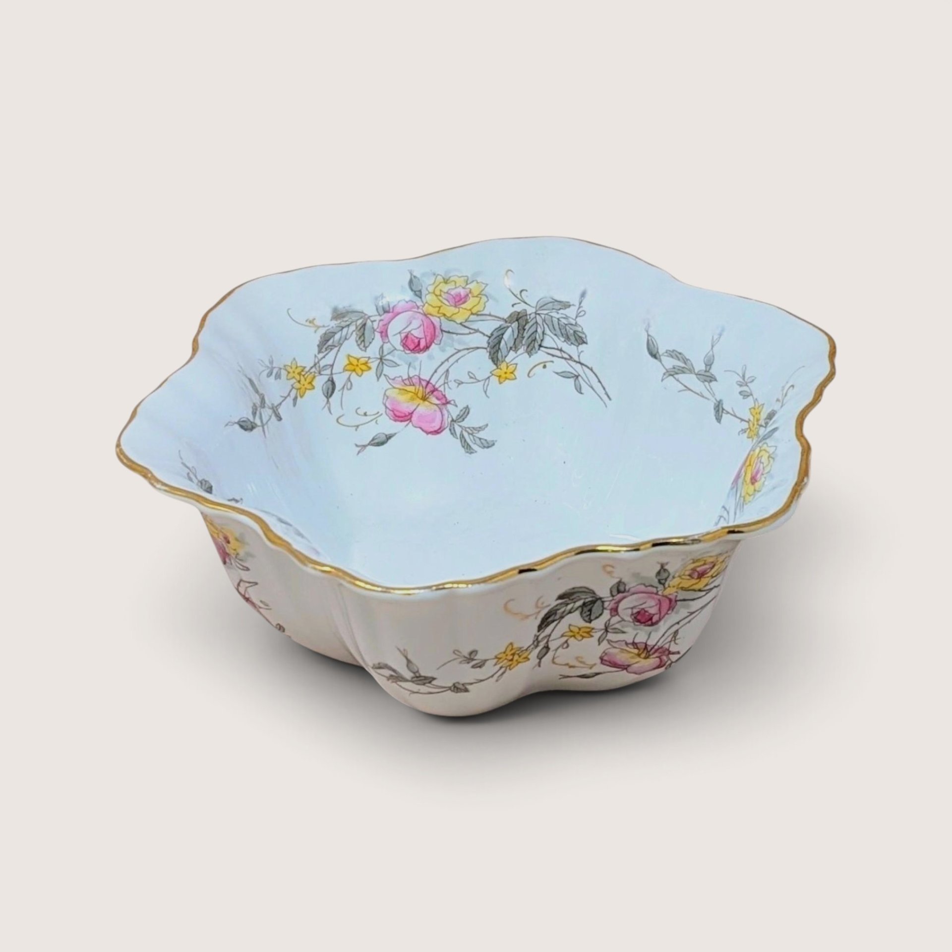 Vintage Porcelain Floral Serving Bowl German Studio