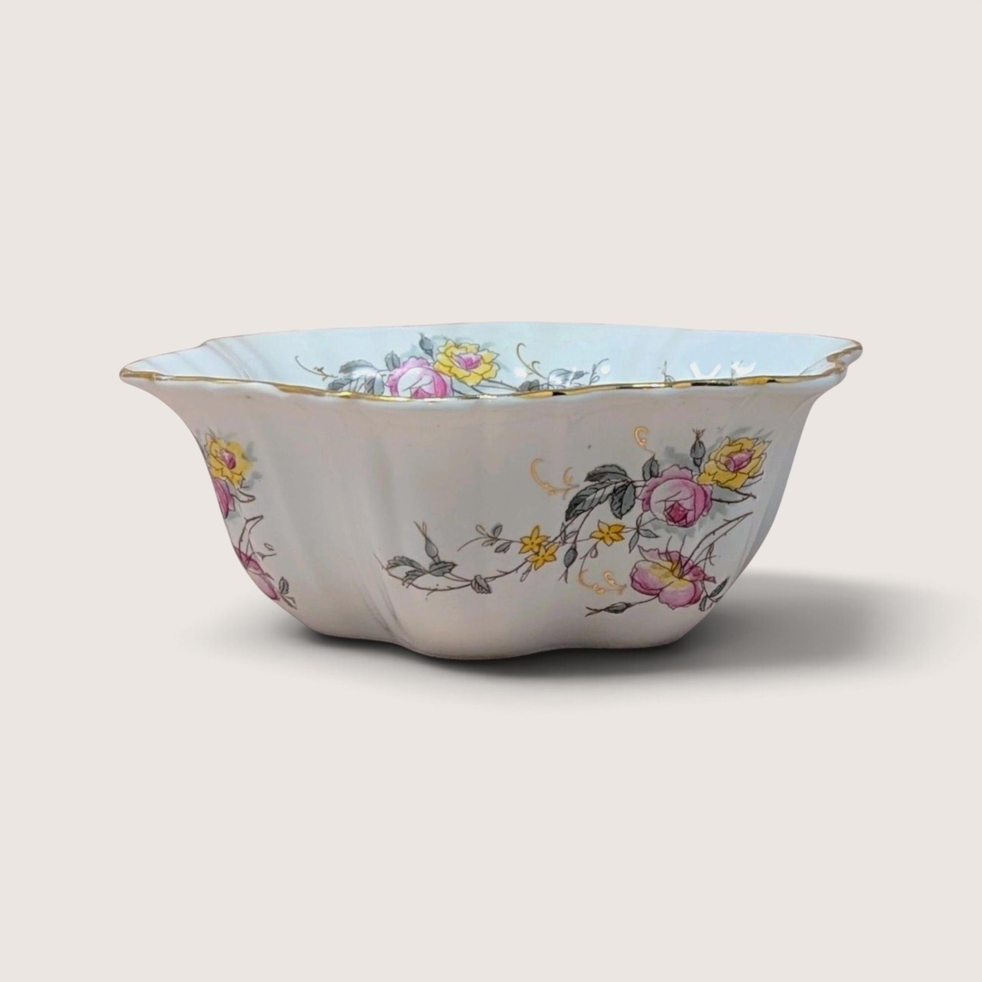 Vintage Porcelain Floral Serving Bowl German Studio