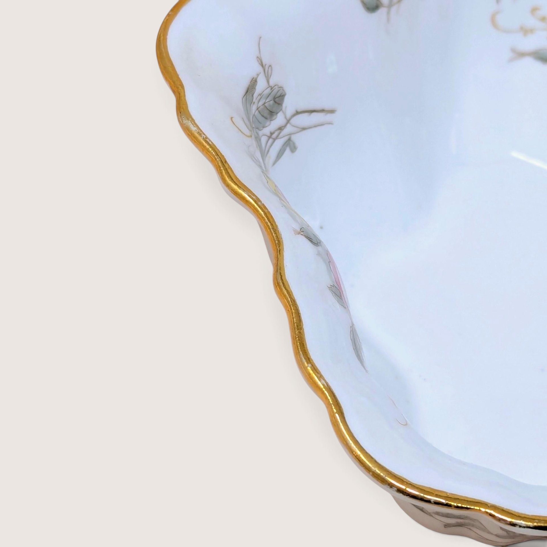 Vintage Porcelain Floral Serving Bowl German Studio