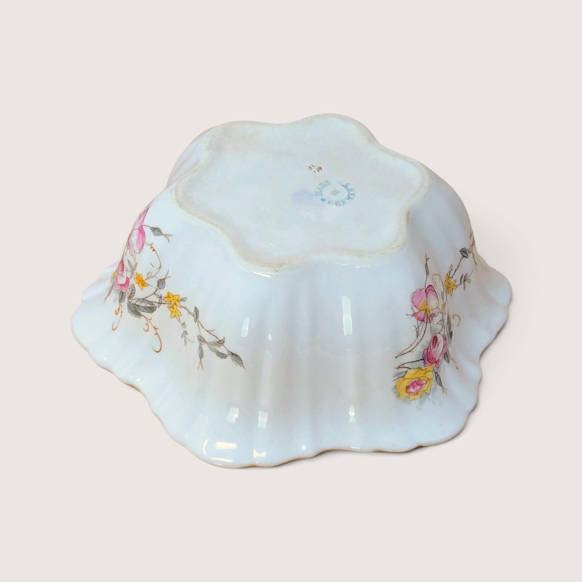 Vintage Porcelain Floral Serving Bowl German Studio