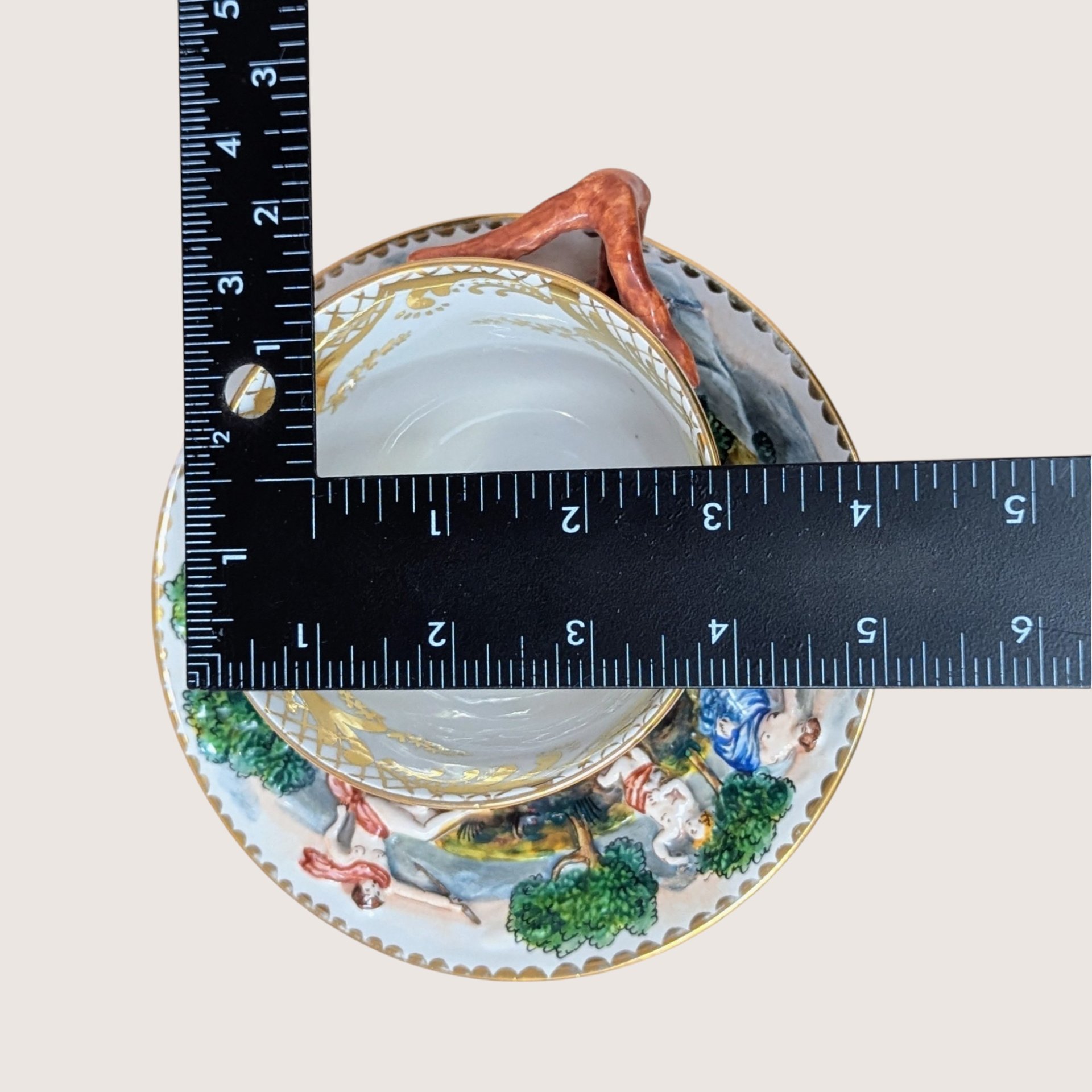 Mid-Century Capodimonte Artistic Cup & Saucer 