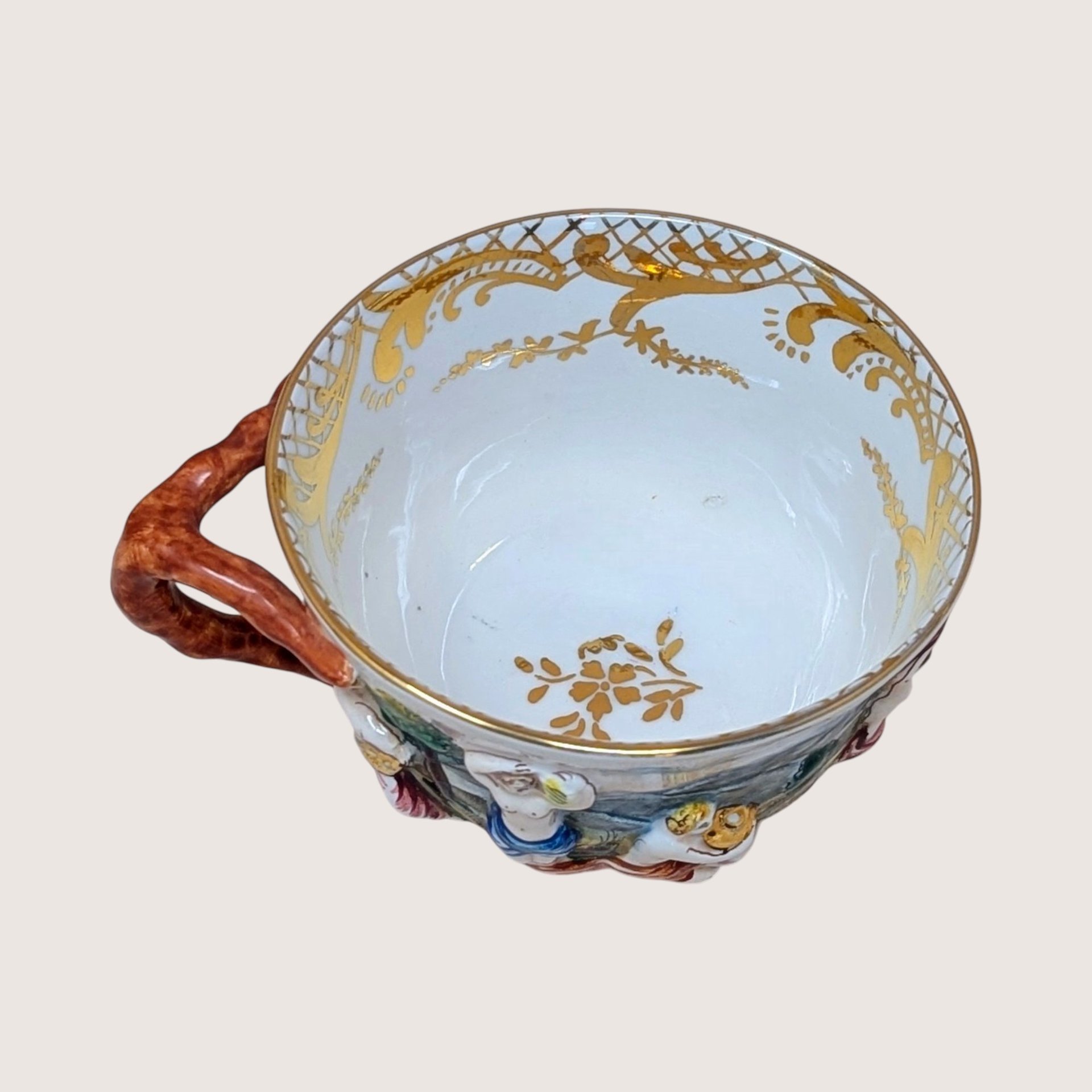 Mid-Century Capodimonte Artistic Cup & Saucer 