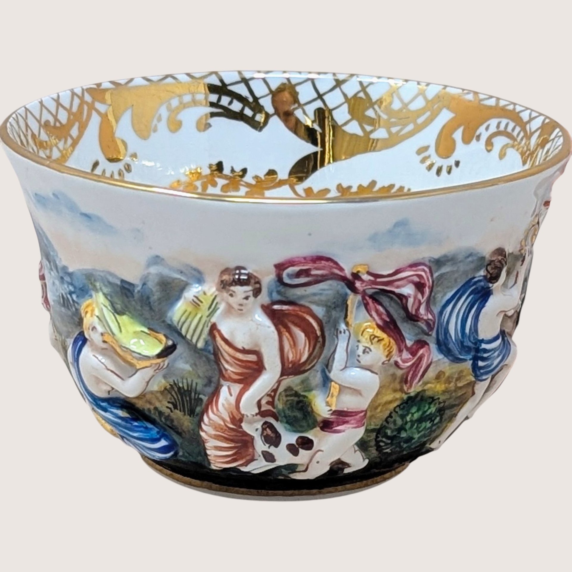 Mid-Century Capodimonte Artistic Cup & Saucer 