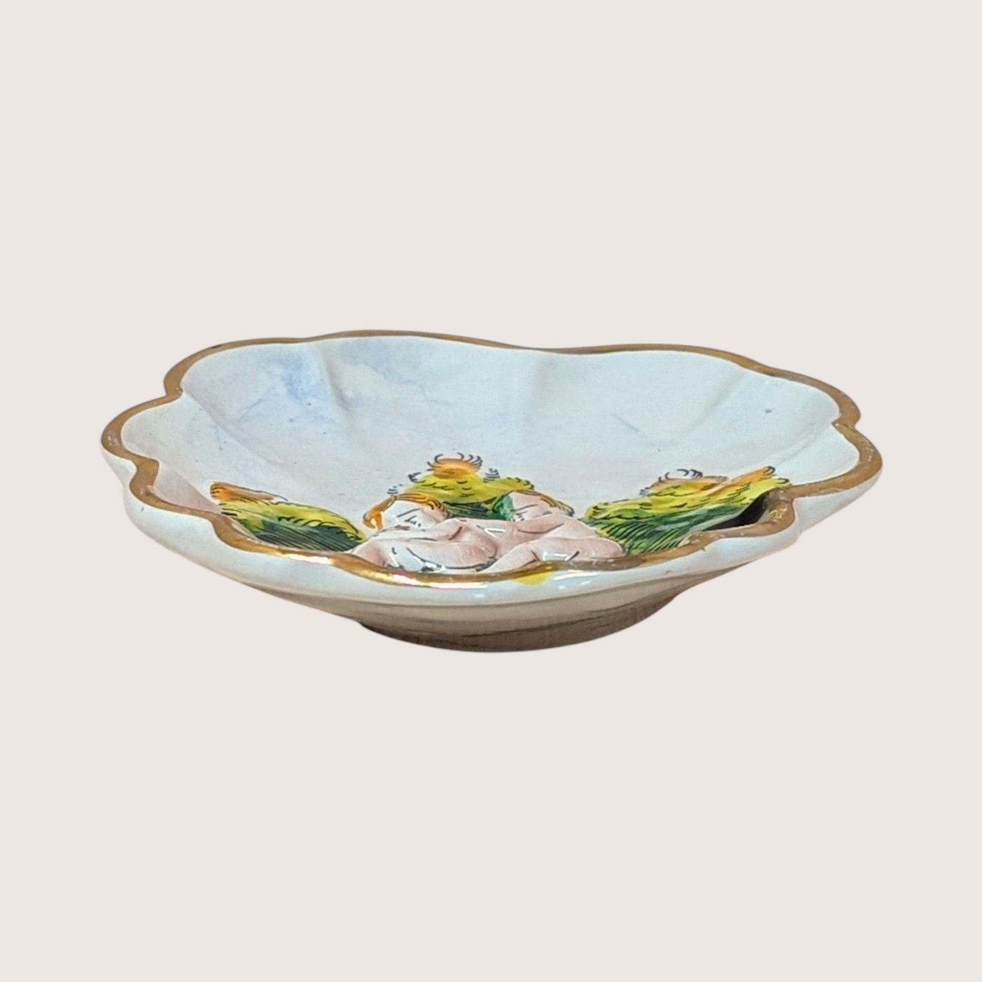 Mid-Century Capodimonte Relief Trinket Dish