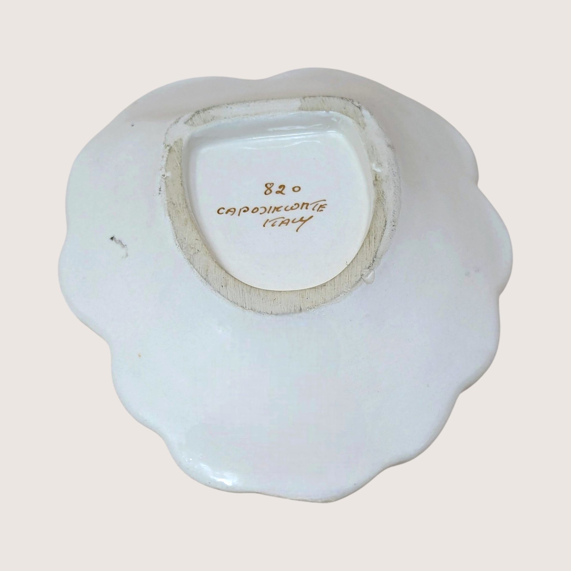 Mid-Century Capodimonte Relief Trinket Dish