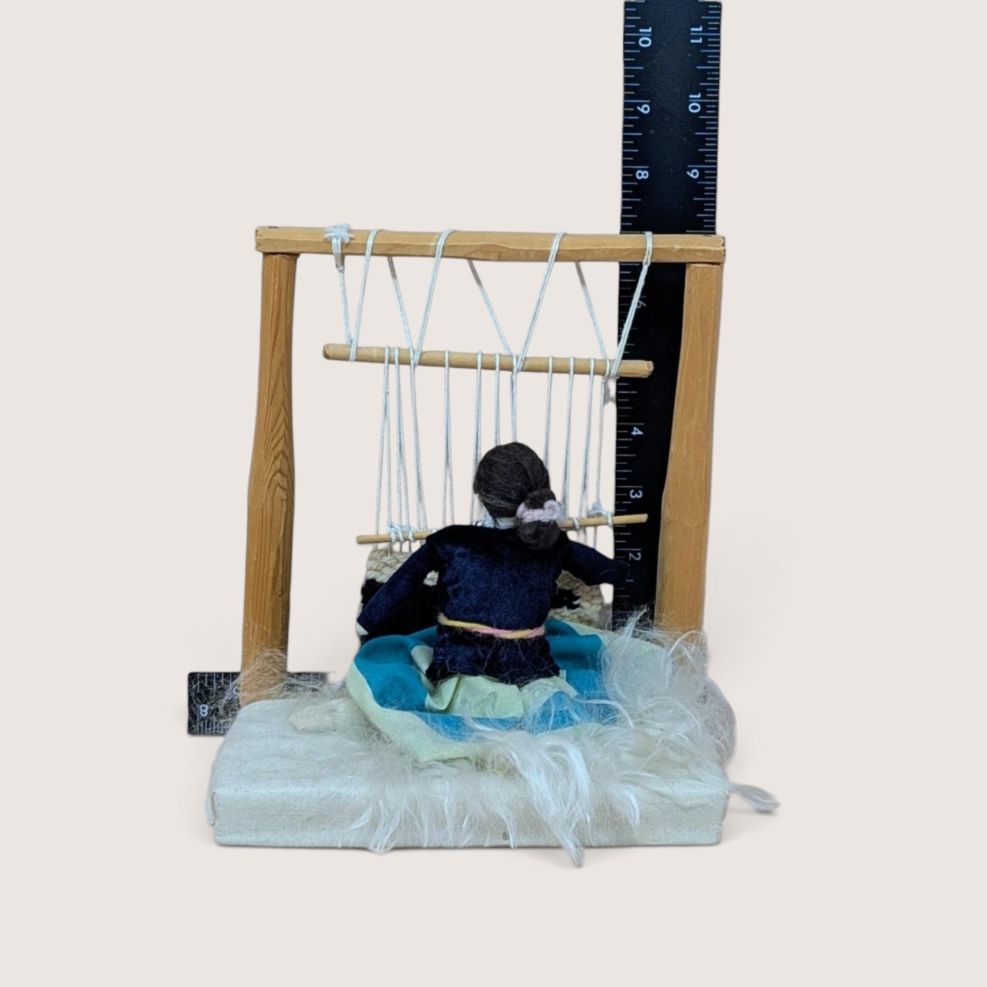 Vintage Mid Century Navajo Weaver Folk Art Loom Doll