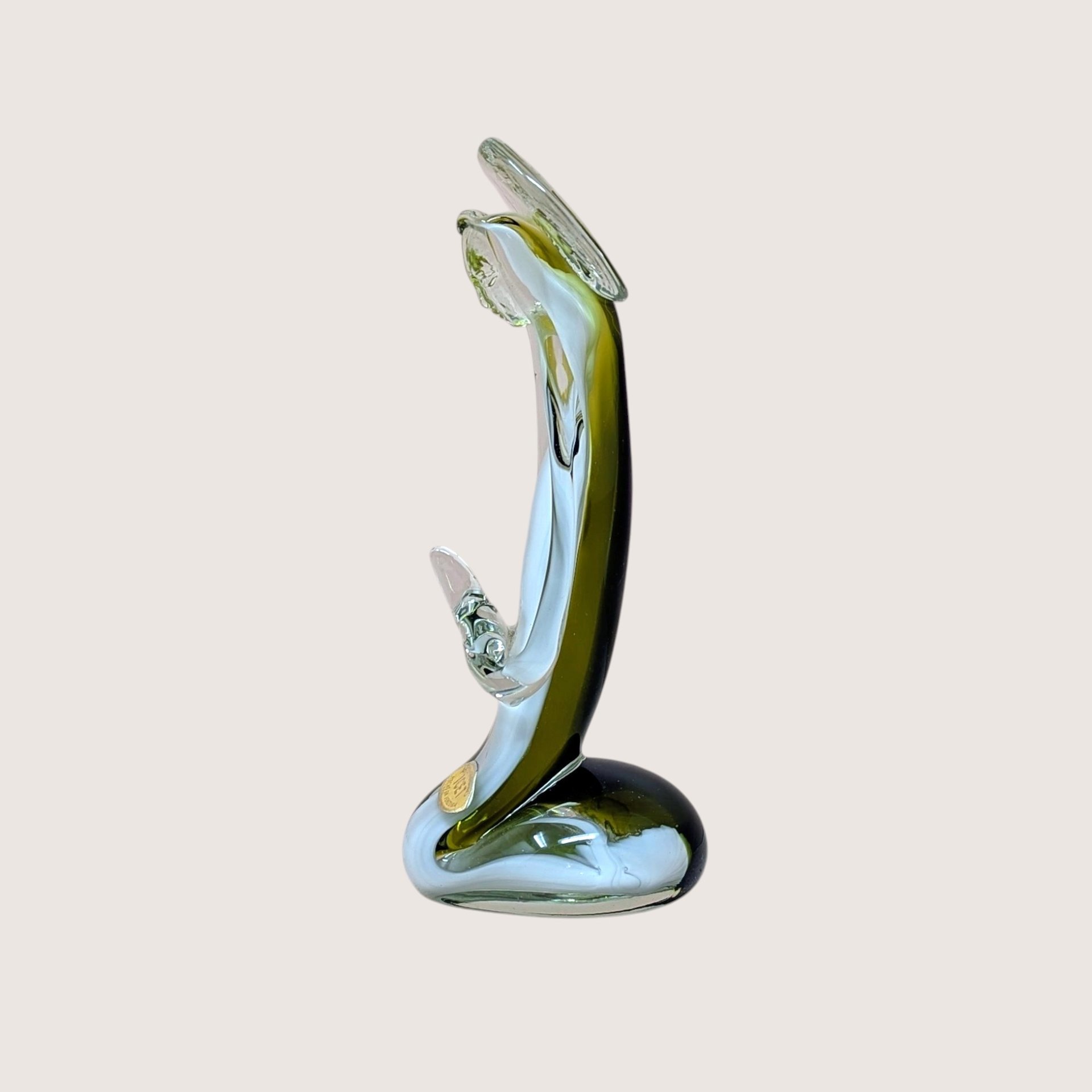 Mid-Century Icet Venezuela "Emerald Prayer" Art Glass Sculpture