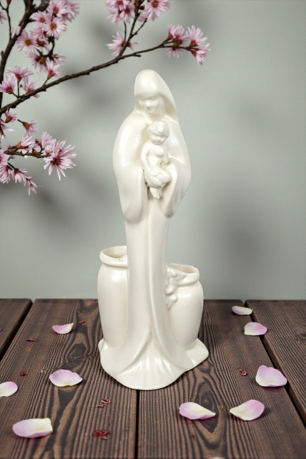 Vintage Haeger Pottery Madonna with Child Planter