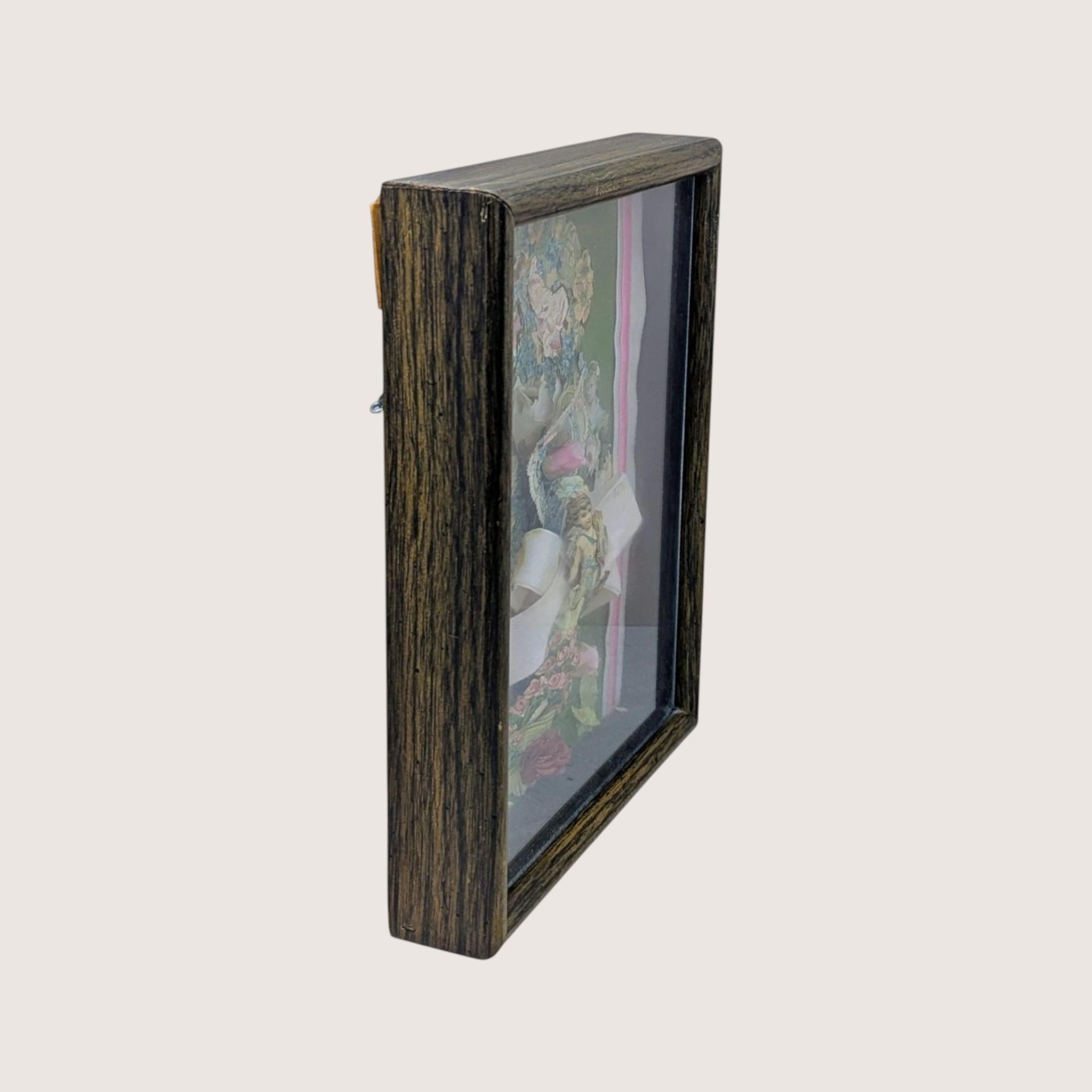 Vintage Framed Valentine Shadow Box Collage Art