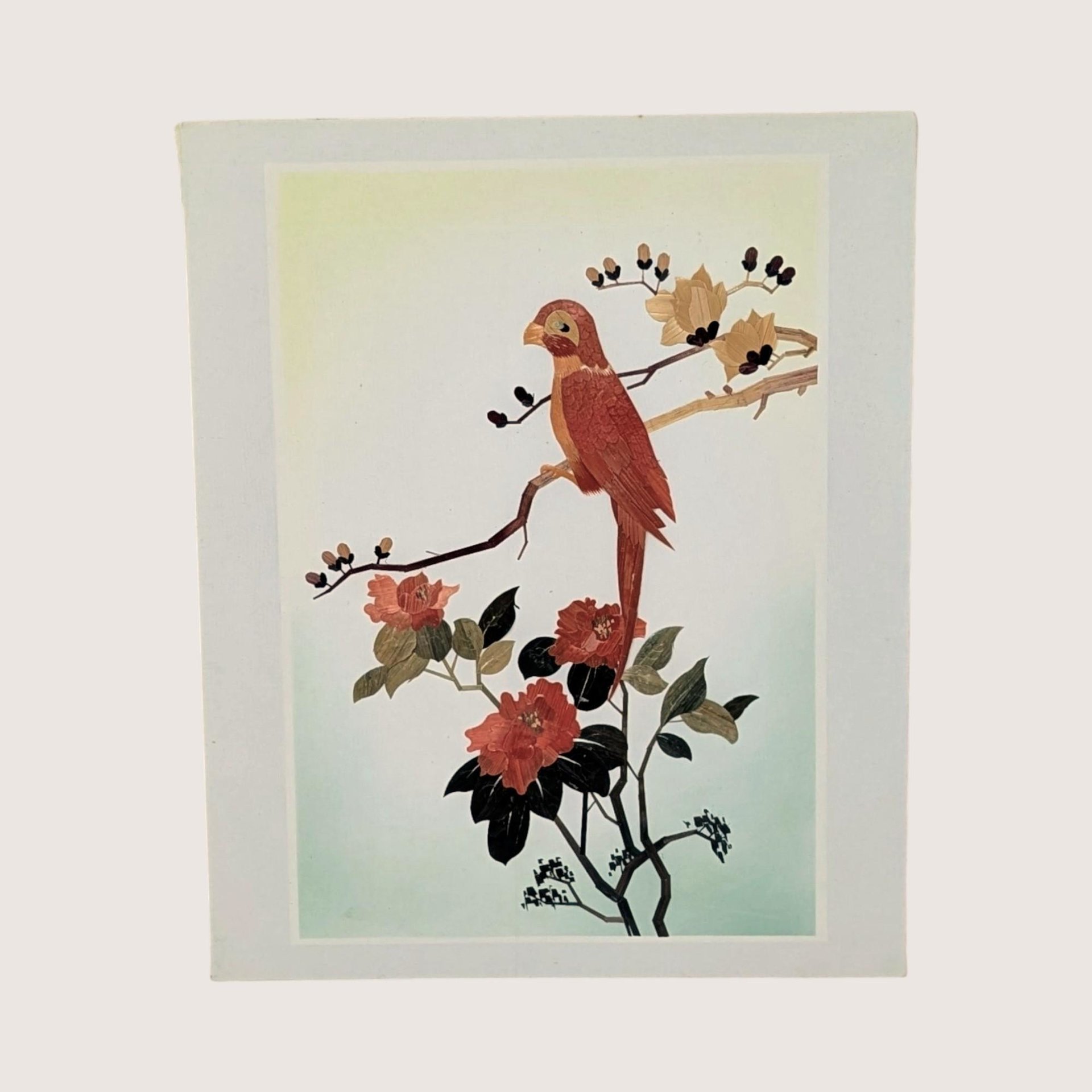 1970s Bamboo Shaving Art Ready to Frame