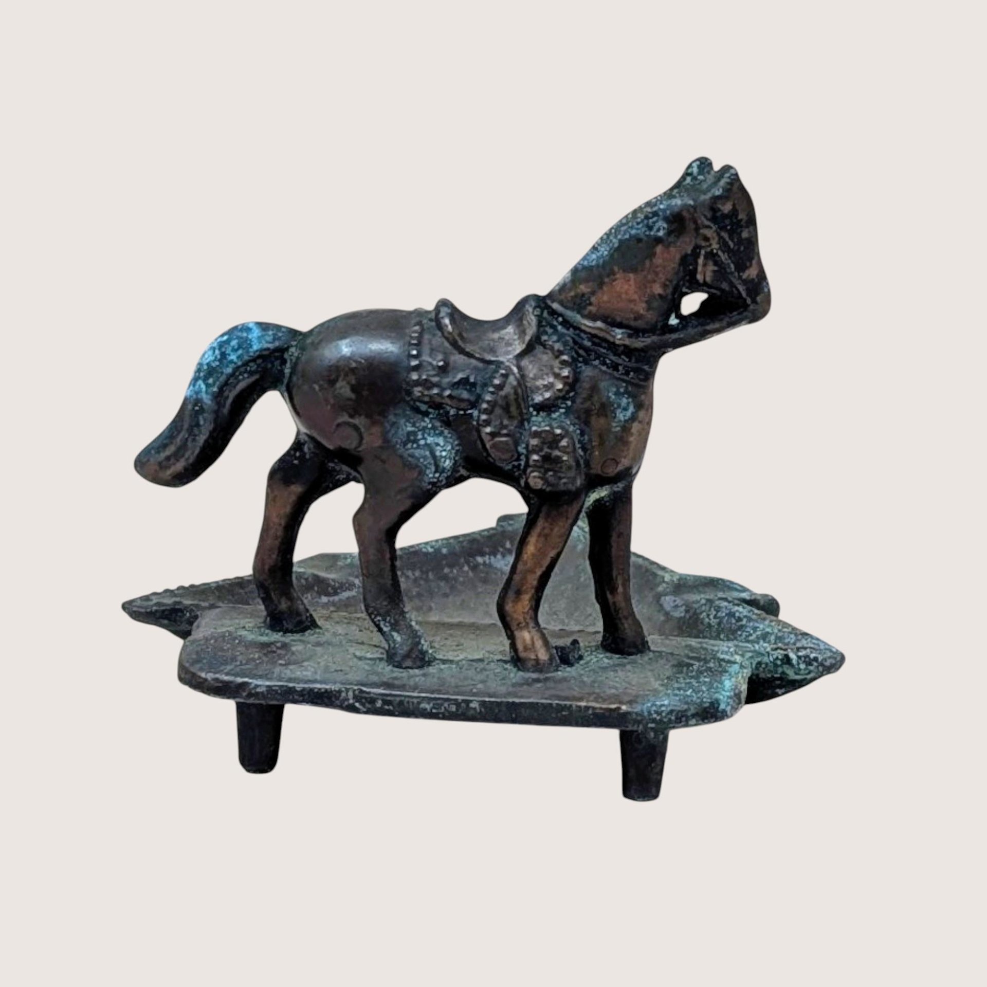 1930 John Wright Horse Cast Metal Ashtray