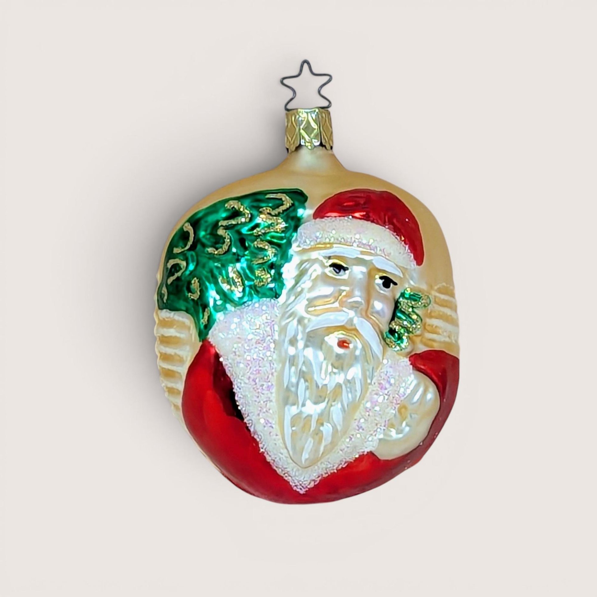 Vintage Inge-Glas Old World Santa Glass Ornament