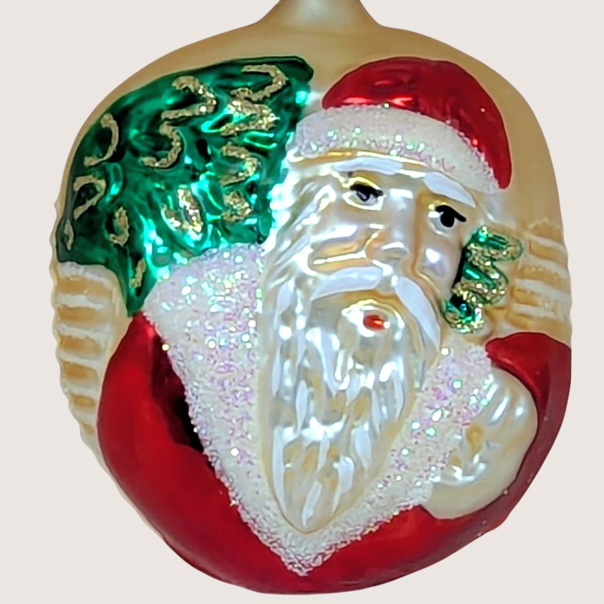Vintage Inge-Glas Old World Santa Glass Ornament