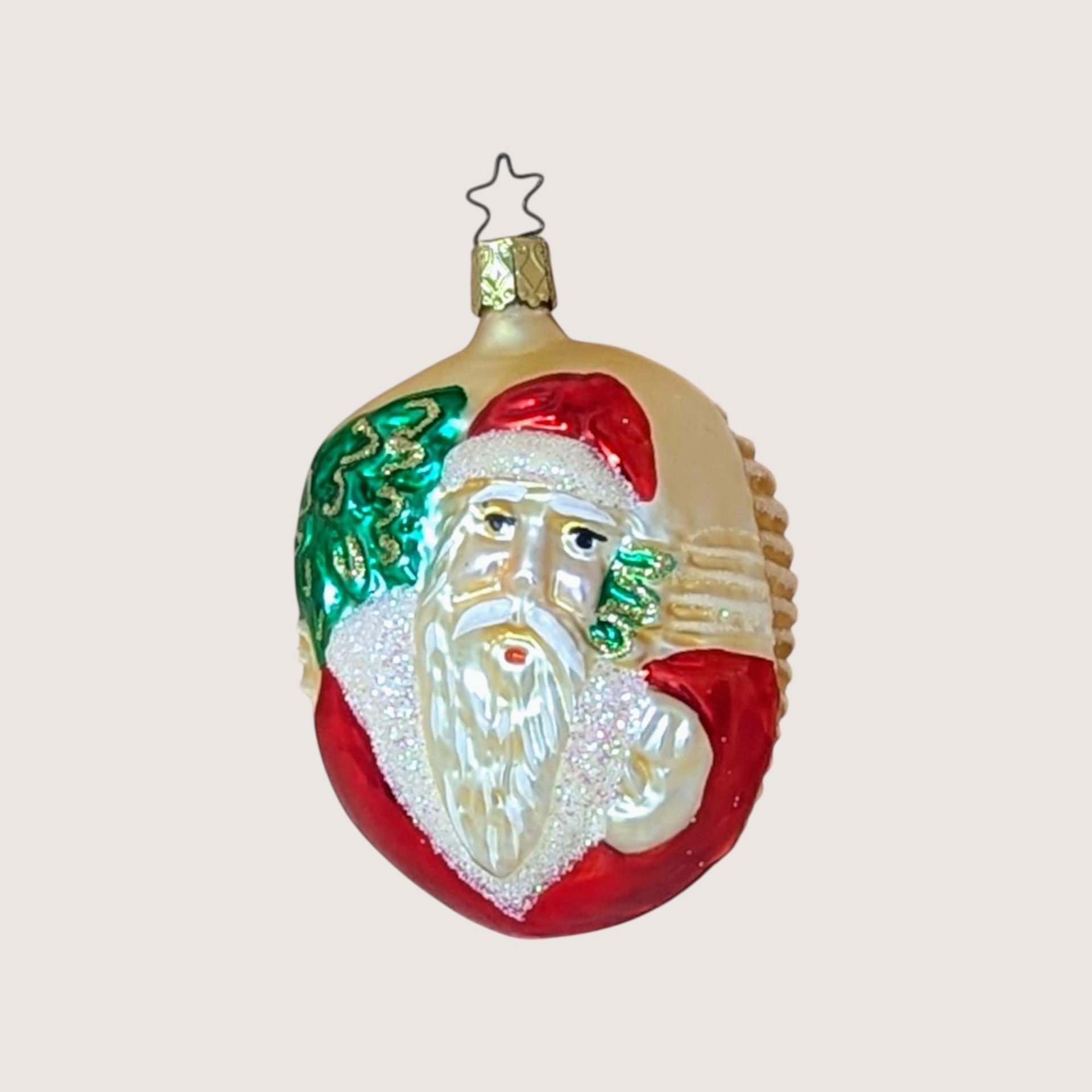 Vintage Inge-Glas Old World Santa Glass Ornament