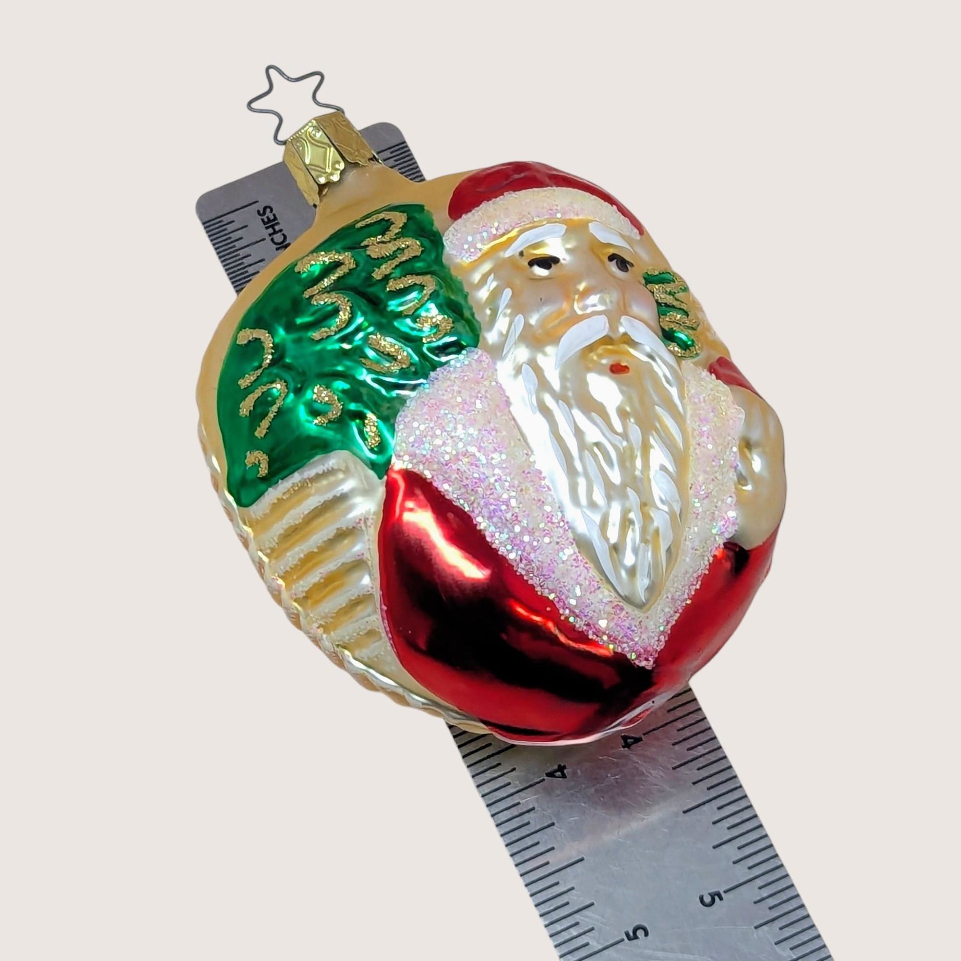 Vintage Inge-Glas Old World Santa Glass Ornament