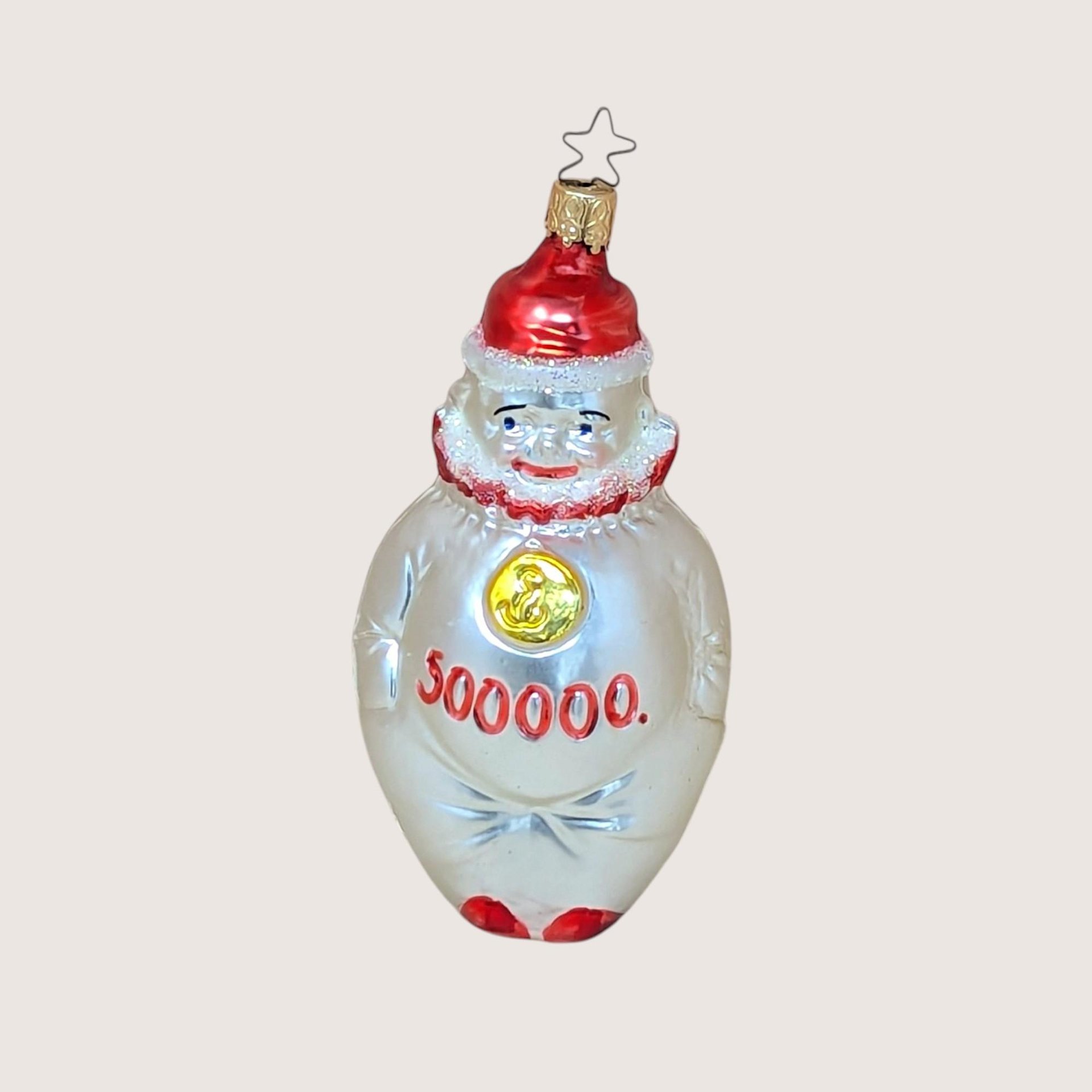 Vintage Inge-Glas "500,000" Milestone Clown Ornament