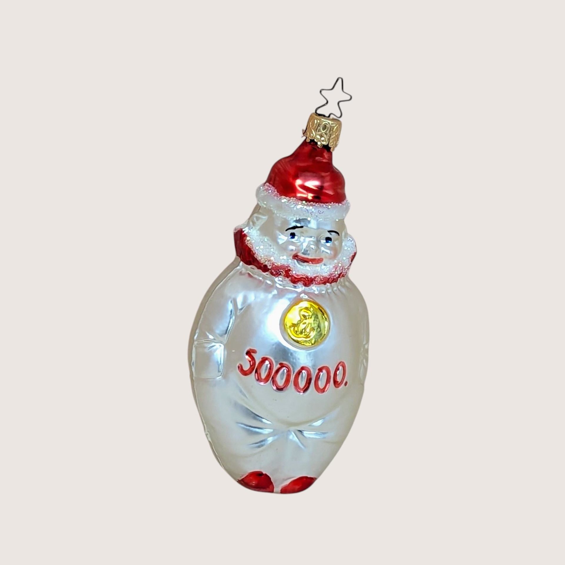 Vintage Inge-Glas "500,000" Milestone Clown Ornament