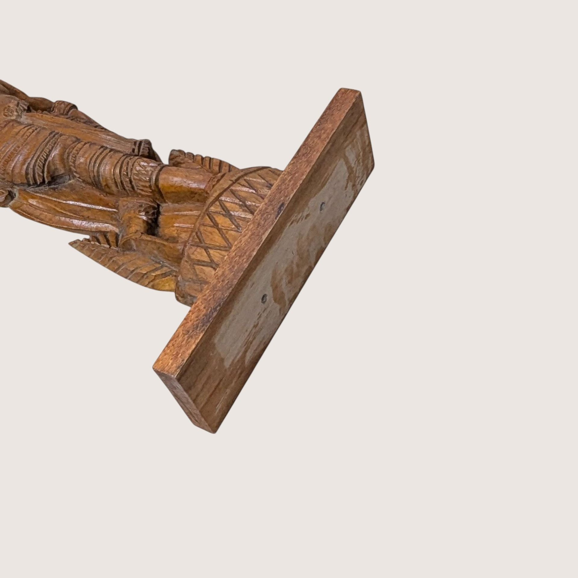 1970s Ornate Hand Carved Wood Balinese Woman Statue