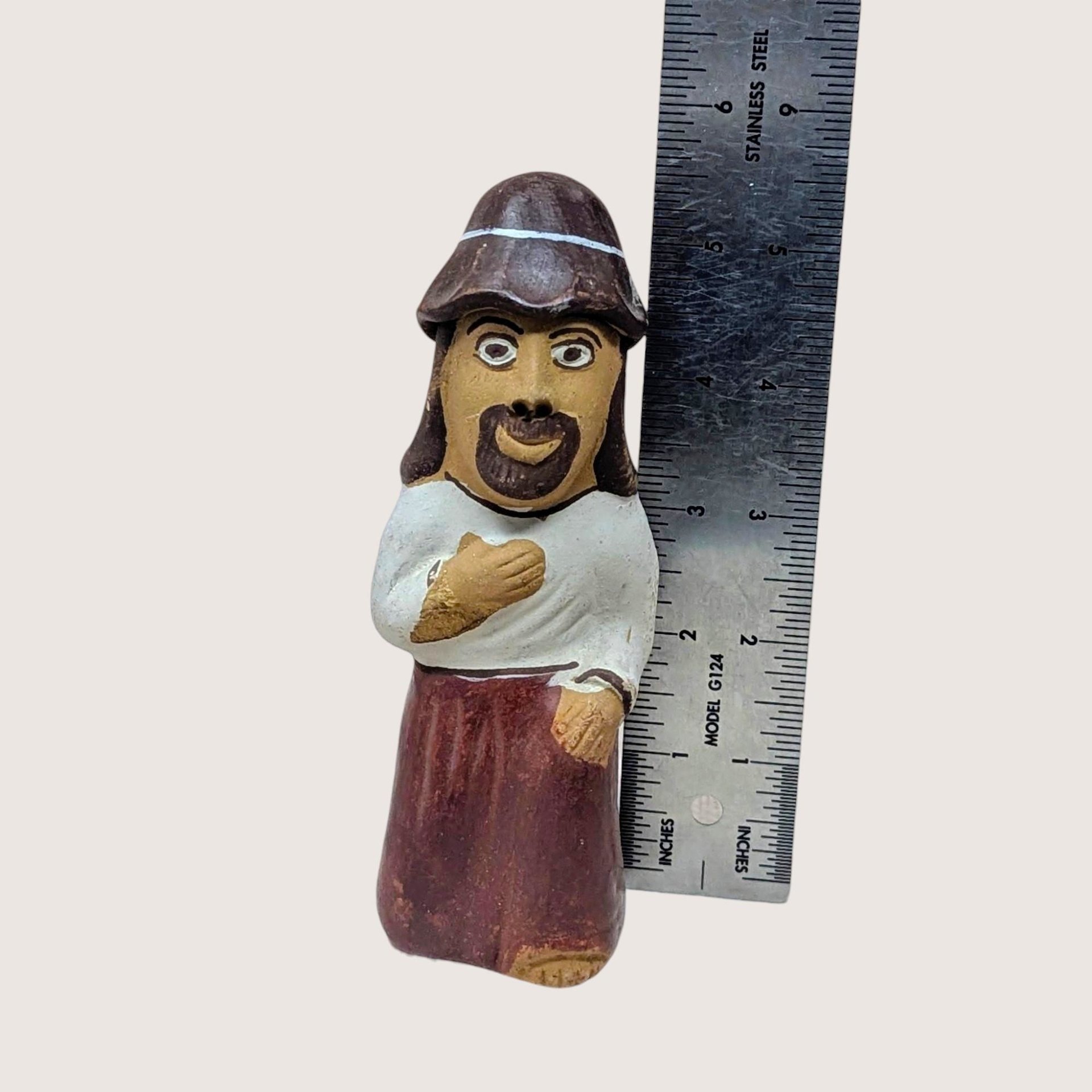 1990s Hand-Painted Clay Man Whistle