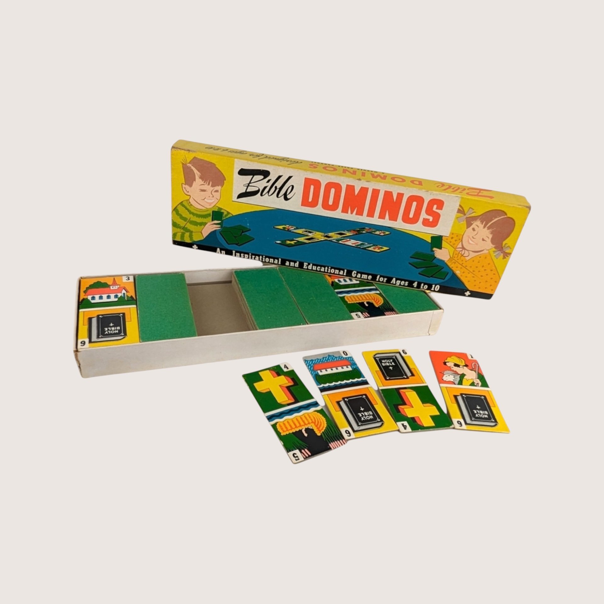1960s Warner Press Cardboard Bible Dominos Game