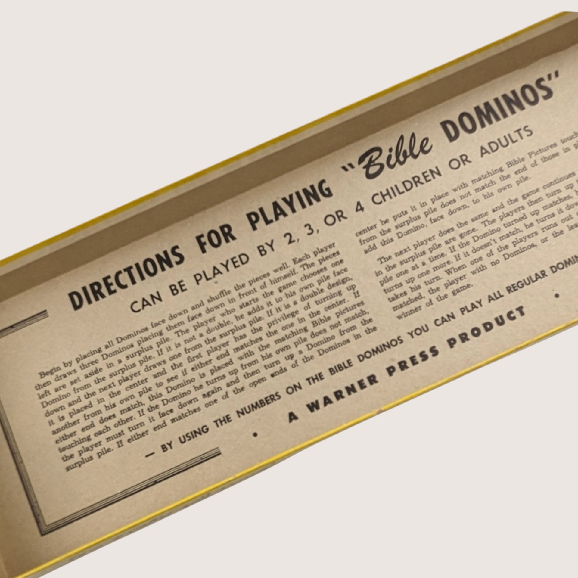 1960s Warner Press Cardboard Bible Dominos Game