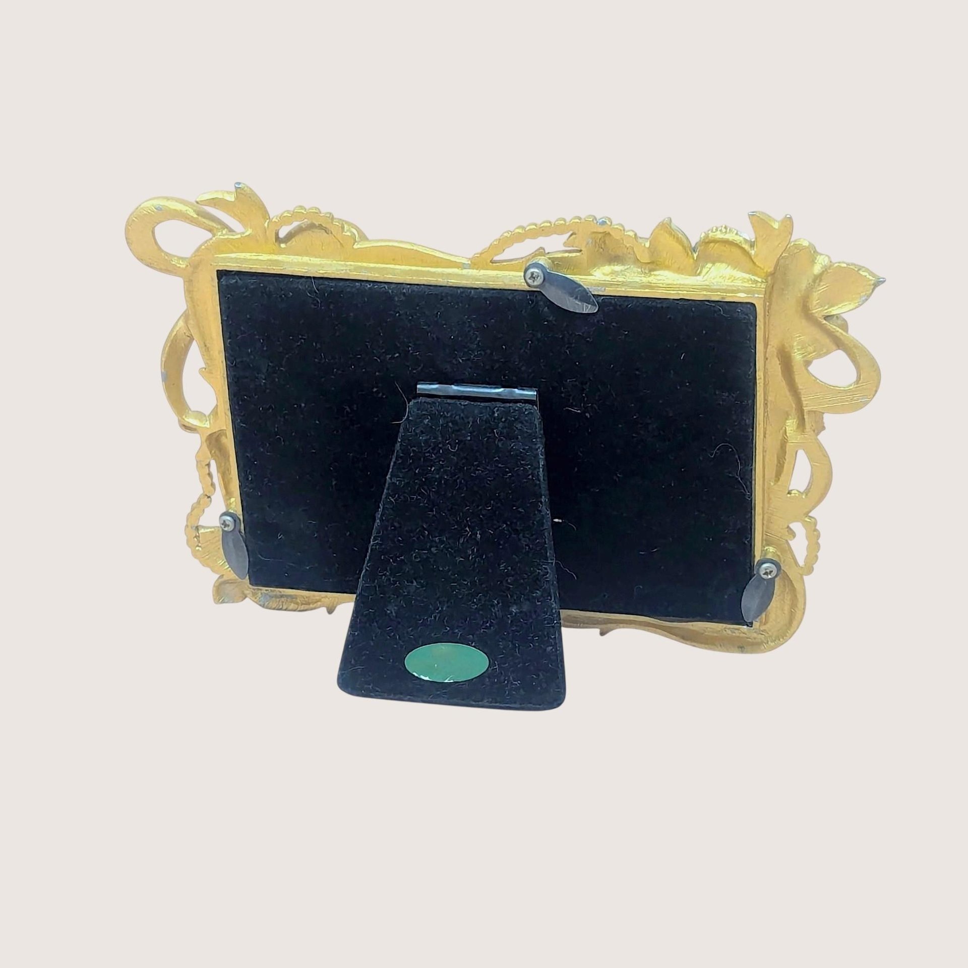 Vintage Jeweled High Heel Enamel Photo Frame 