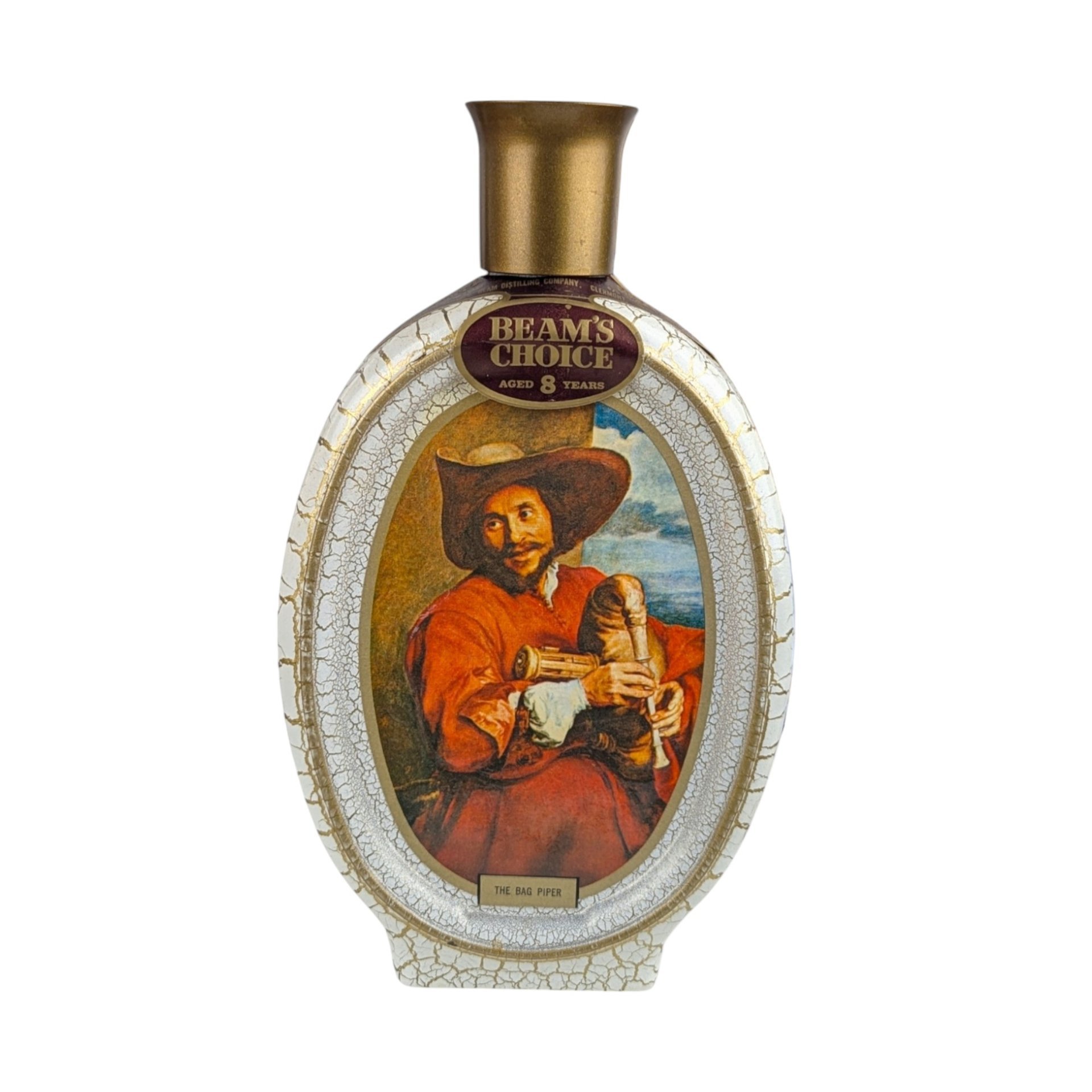 1970s Jim Beam’s Choice Art Decanters (Set of 2) – Mid-Century Barware Vermeer & Bagpiper Decor