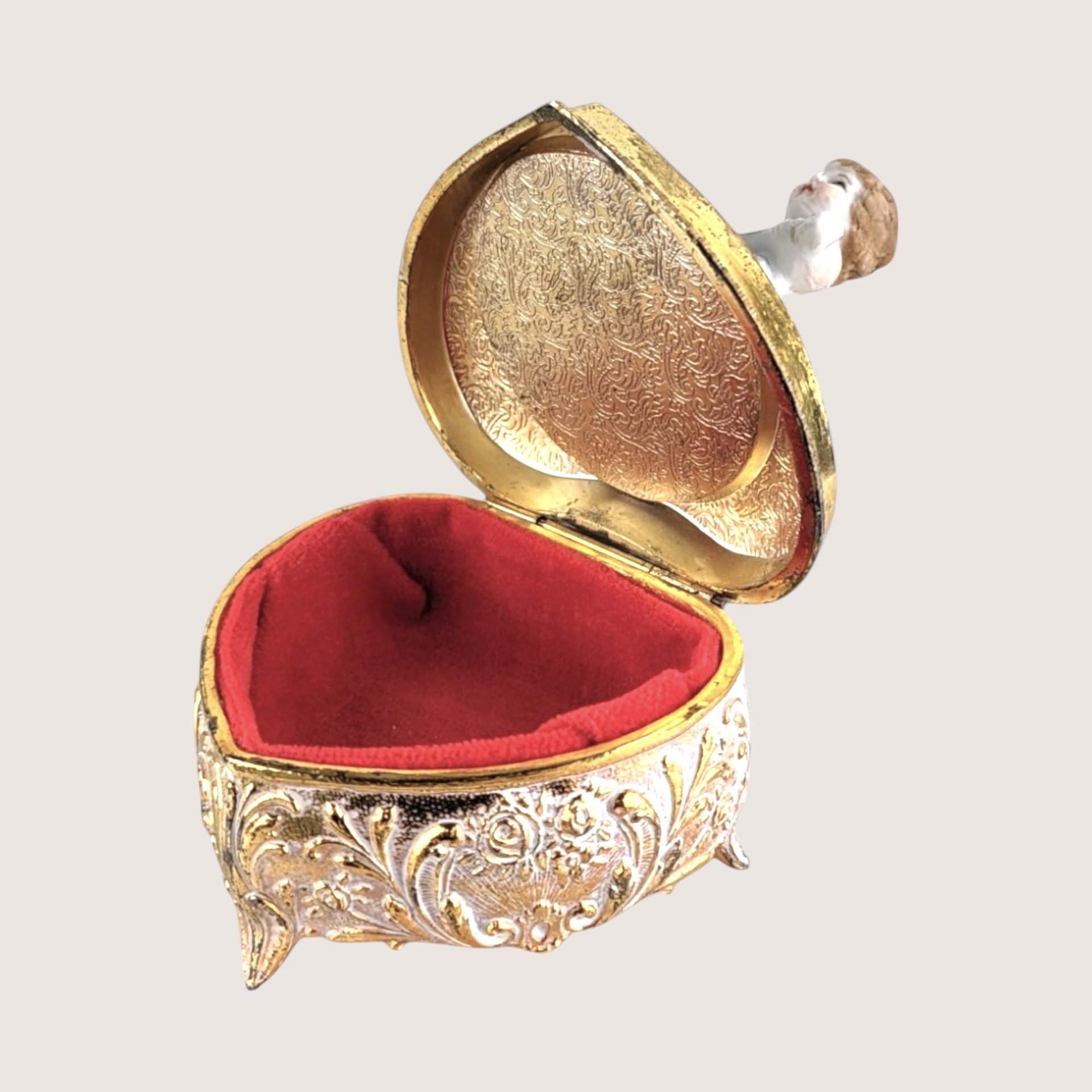 Vintage Gilt Cherub Trinket Box 