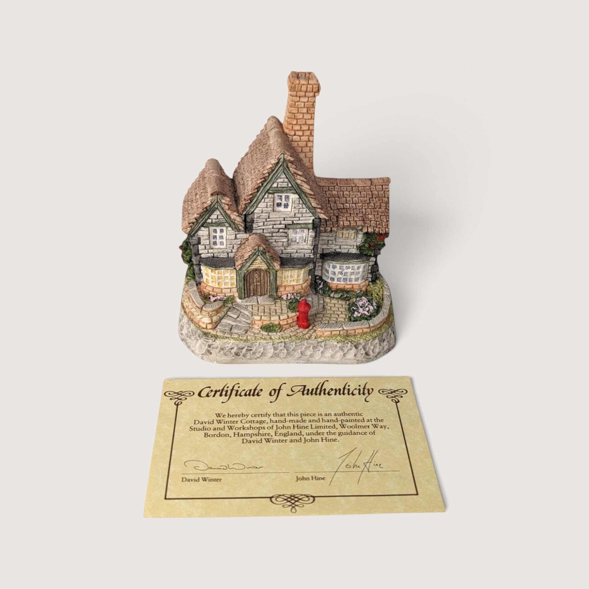 Vintage Signed David Winter The Post Office Miniature Cottage