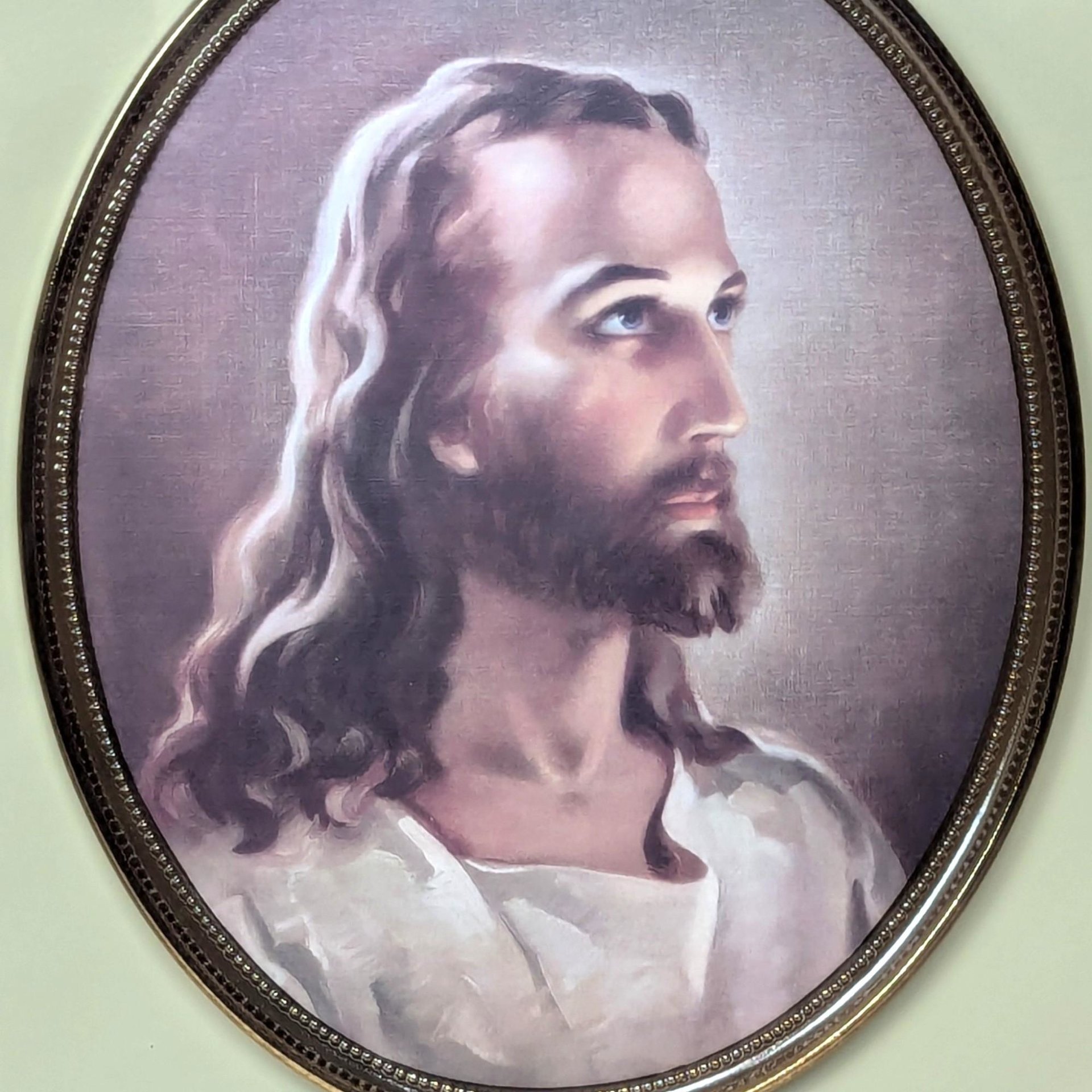 1950s Turner Framed Head of Christ Portrait Print