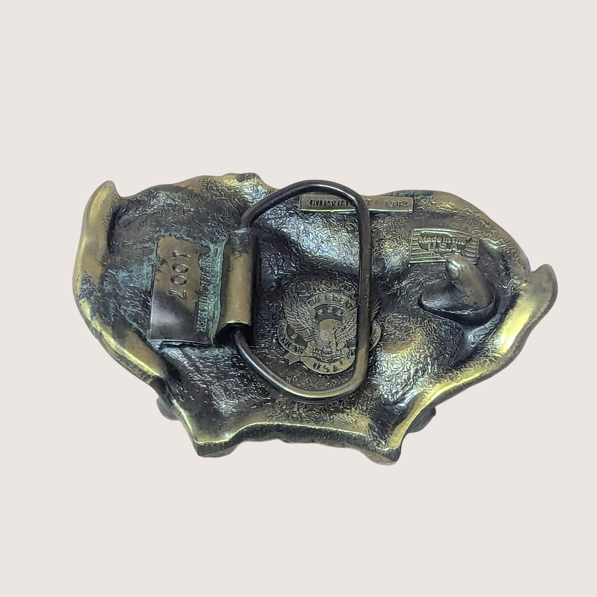 1982 Great American Buckle Co Leaping Deer Belt Buckle
