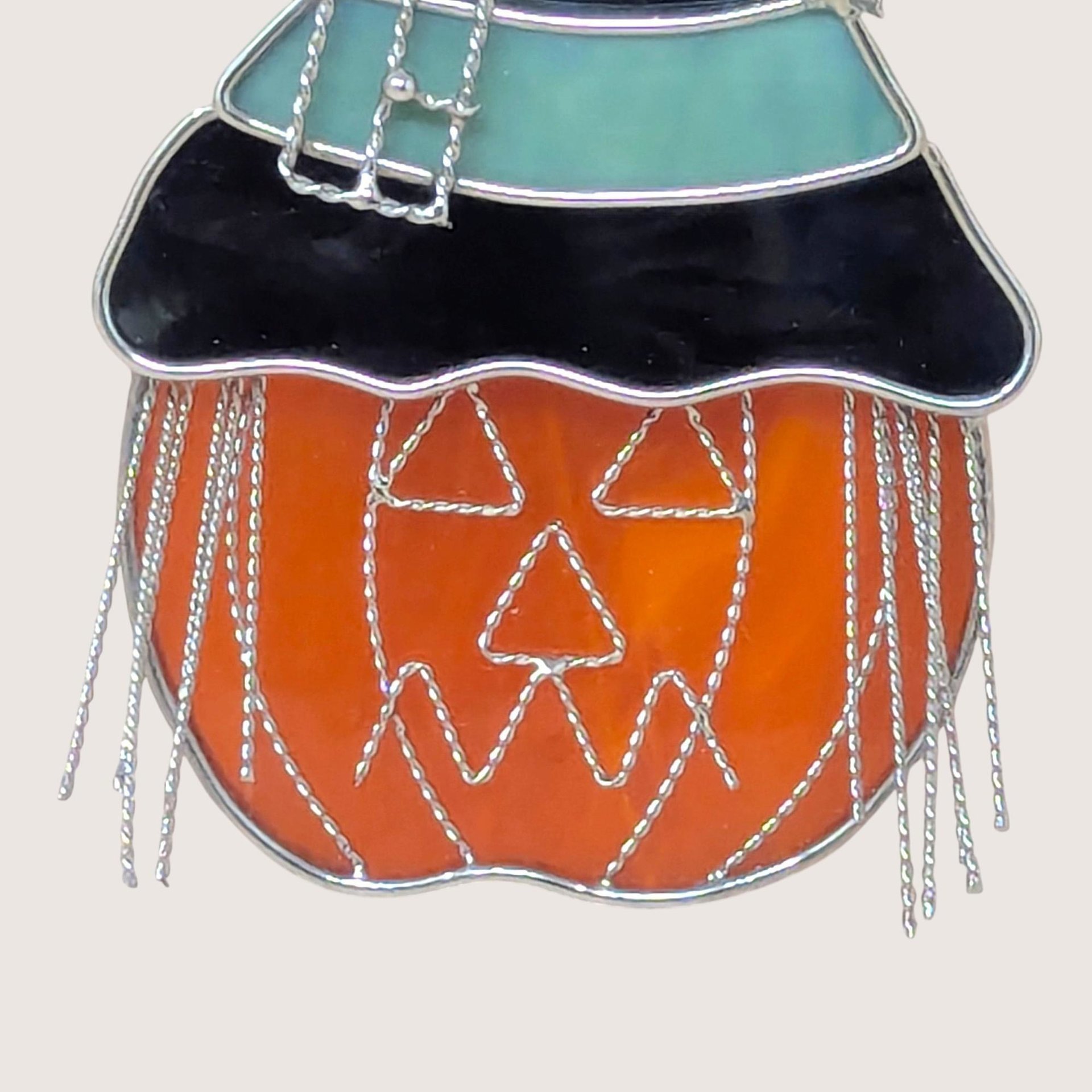 1990s Stained Glass Pumpkin Decor