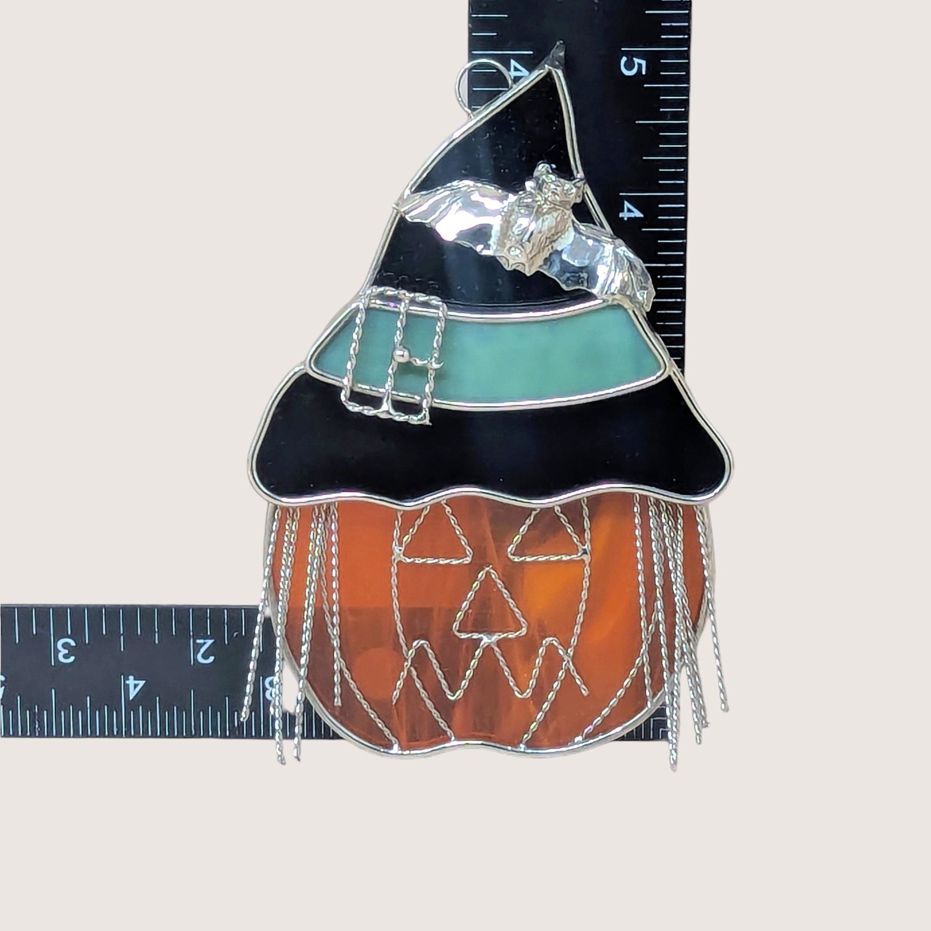 1990s Stained Glass Pumpkin Decor