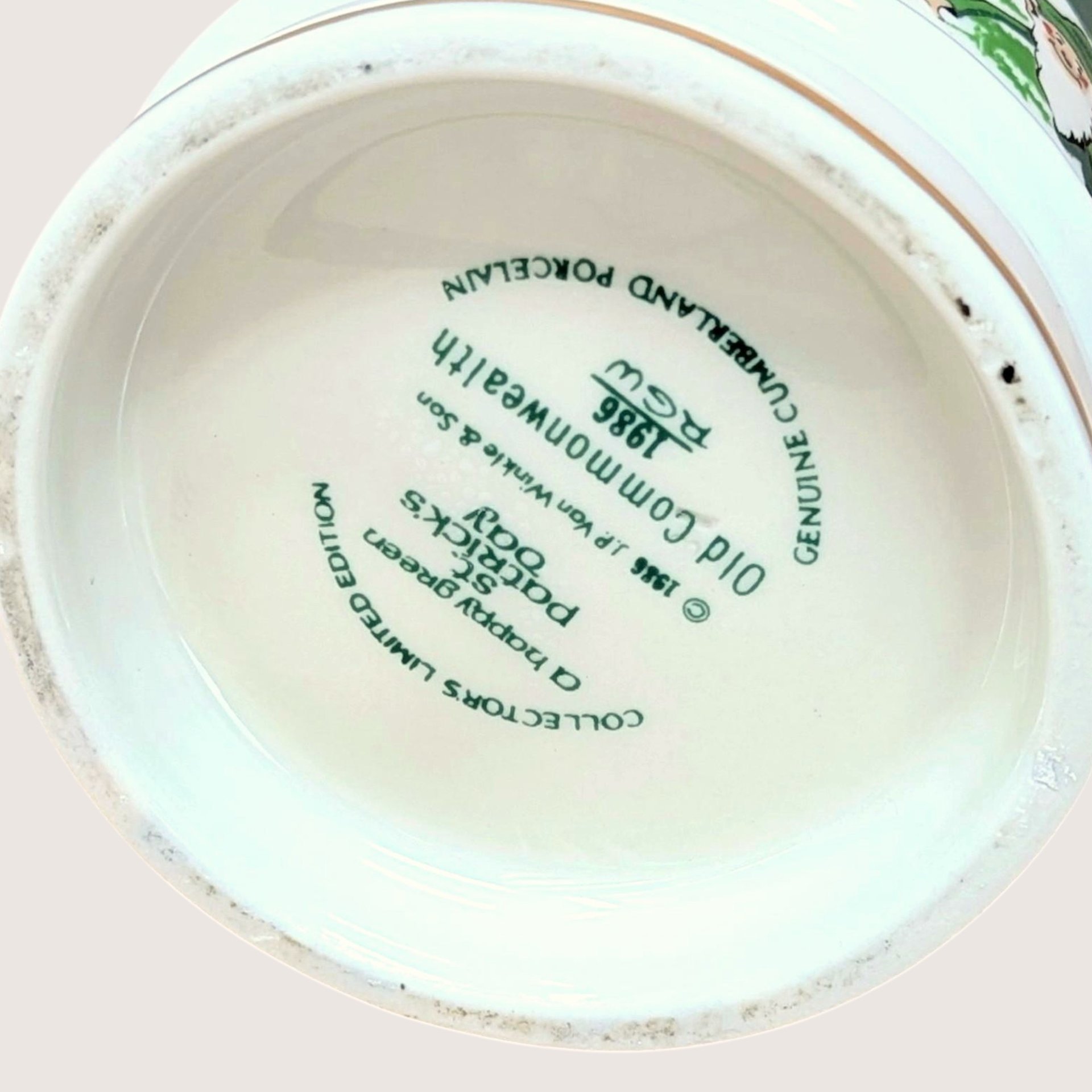 Old Commonwealth St. Patrick's Day Empty Porcelain Decanter