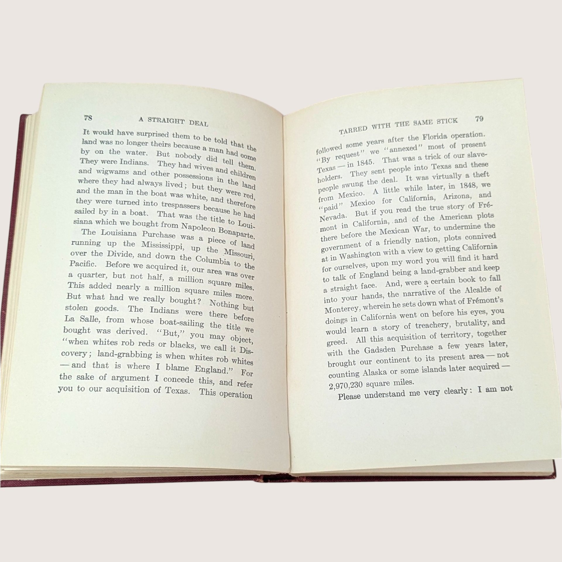 1920 A Straight Deal or The Ancient Grudge by Owen Wister Hardcover Book.
