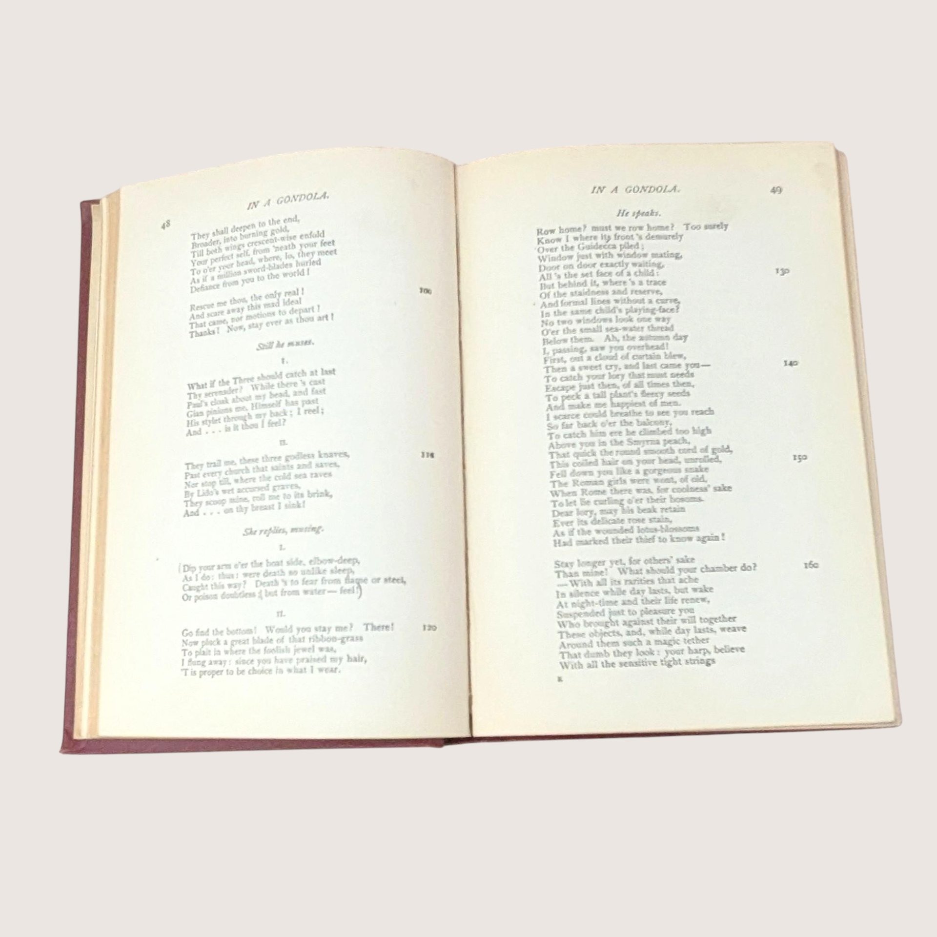 Antique Robert Brownings Poems Hardcover Book
