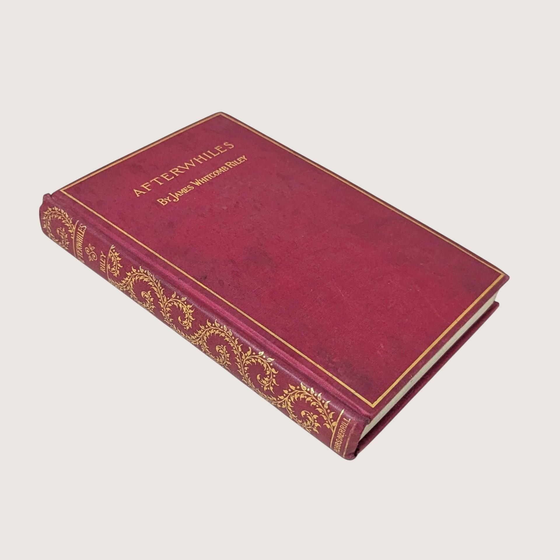 Afterwhiles James Whitcomb Riley Antique Poetry Hardcover Book