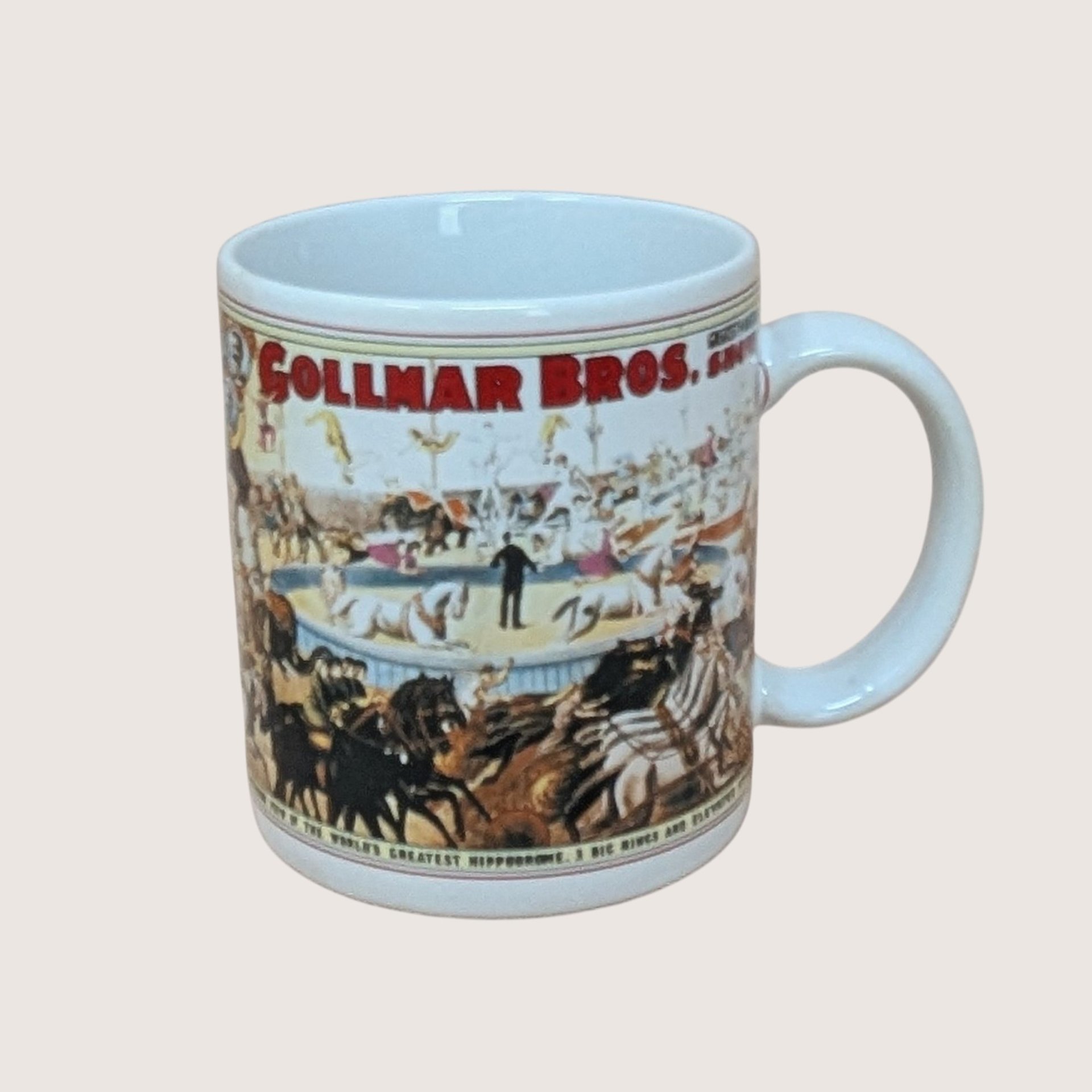 1987 Flambro Circus Poster Mugs Set of 4