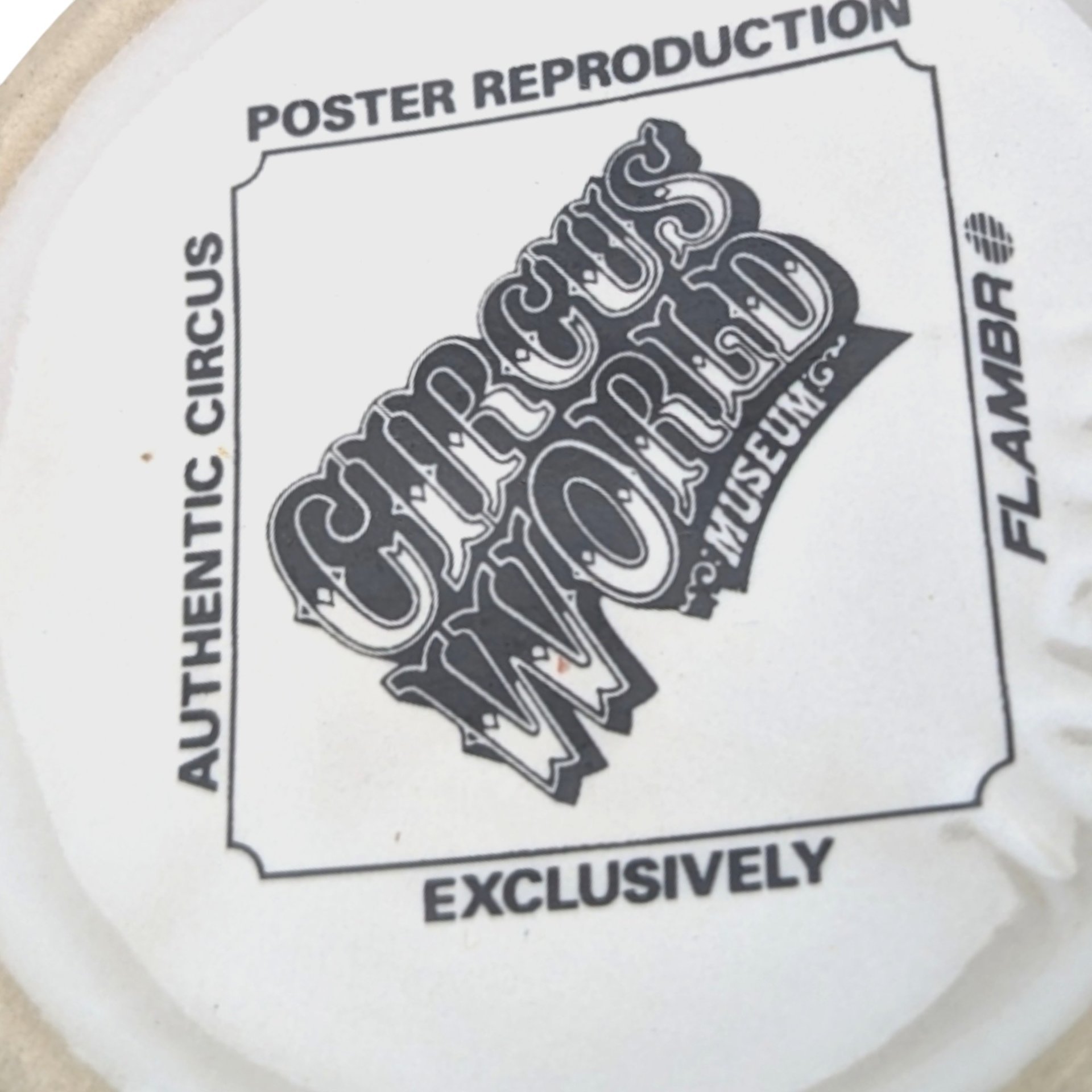 1980s Flambro Ceramic Circus Poster Mugs Set