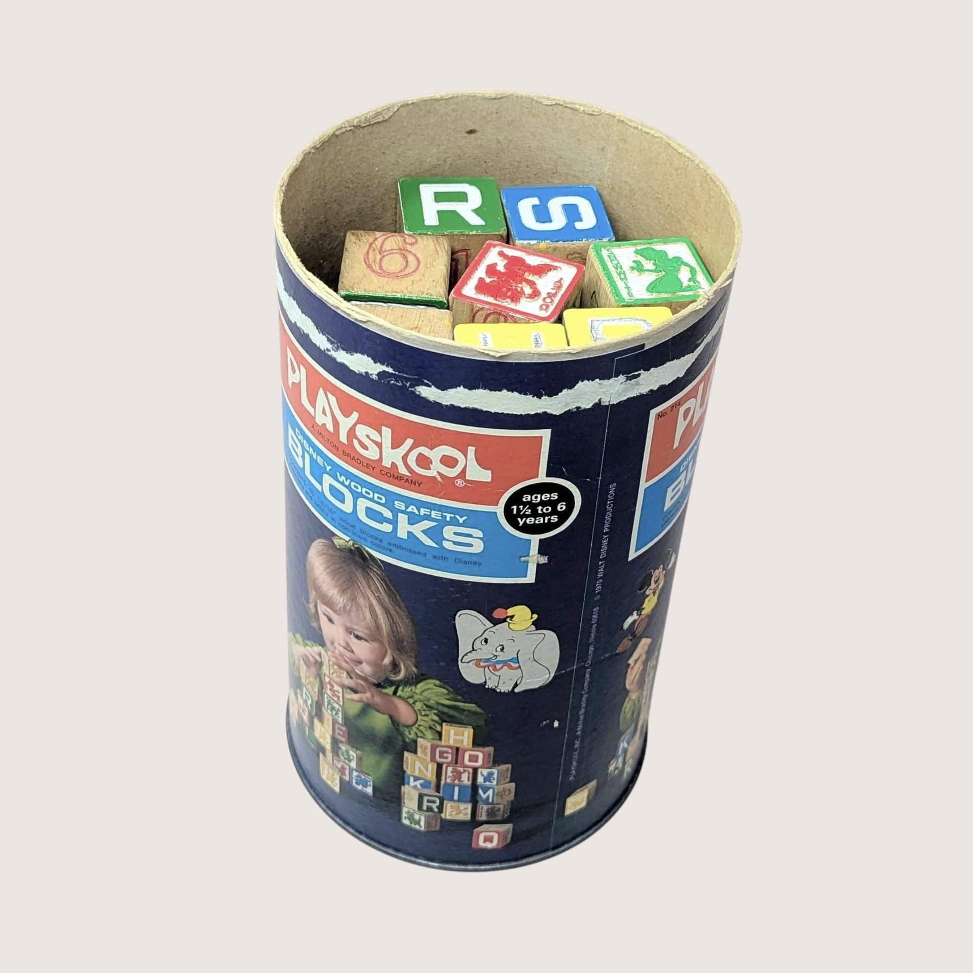 1970 Playskool Disney Wood Safety Blocks