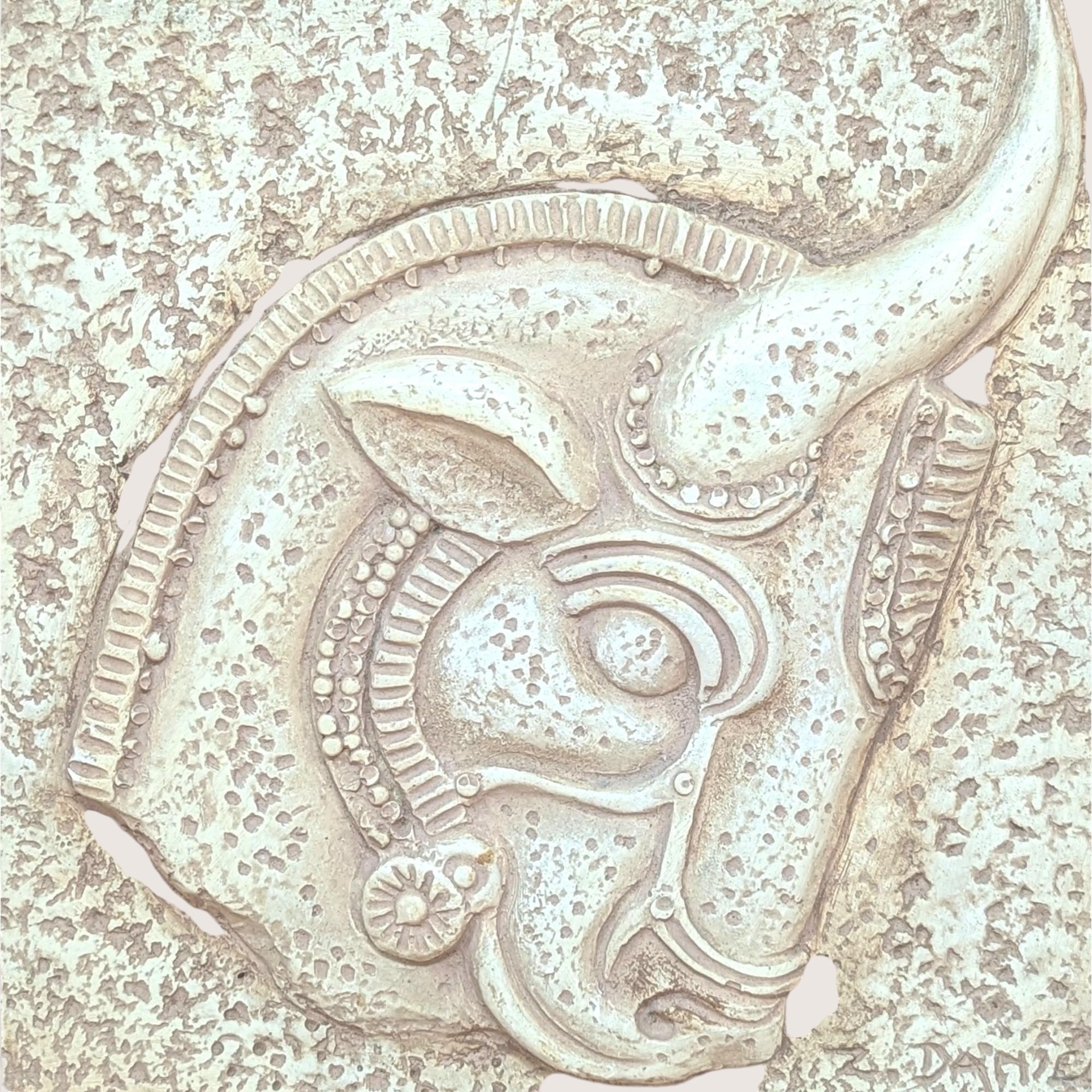 1960s Z. Danjell Greek Wall Art: Horse & Bull Plaster Pair