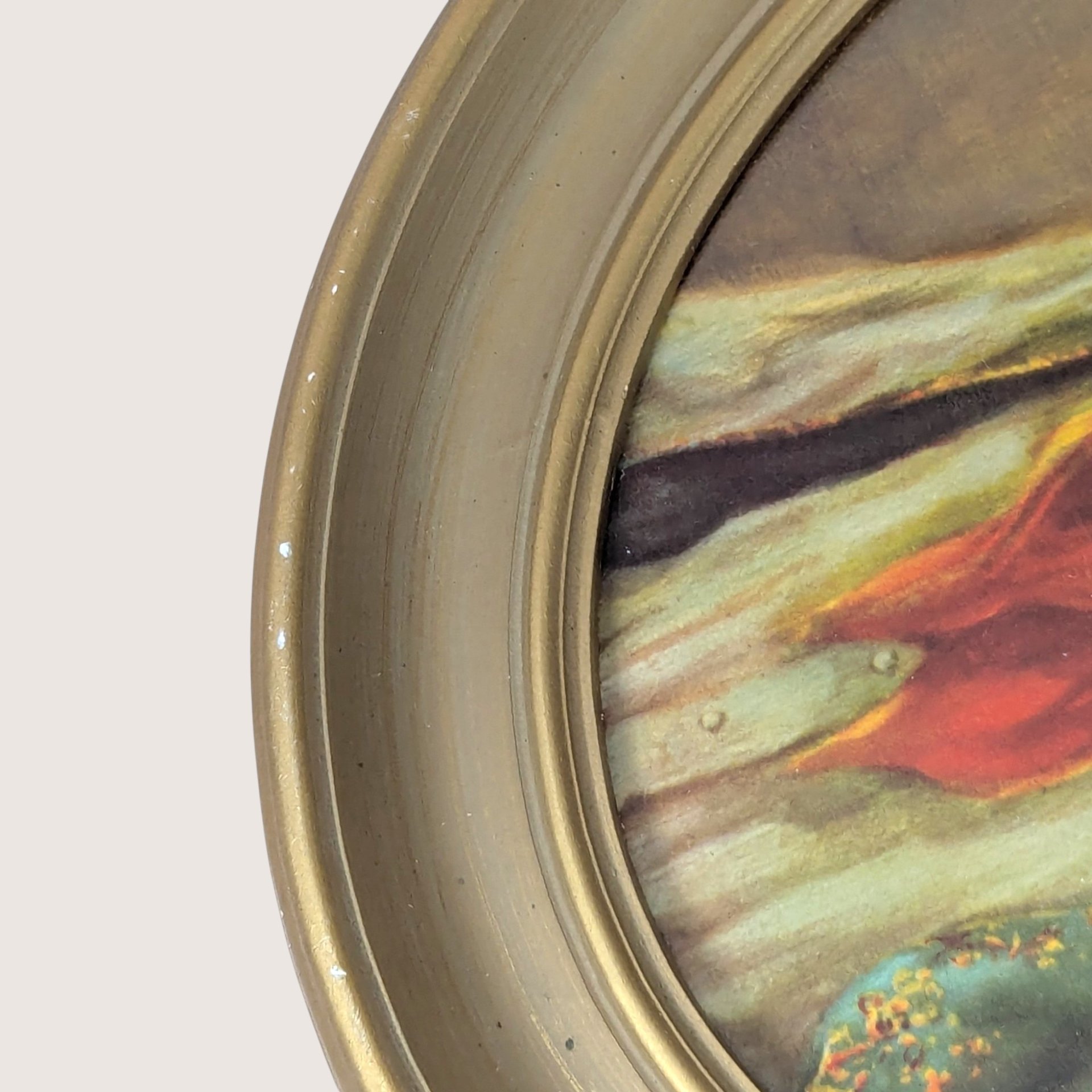 1950s Ann Allaben Chico and Elena Oval Framed Prints Pair