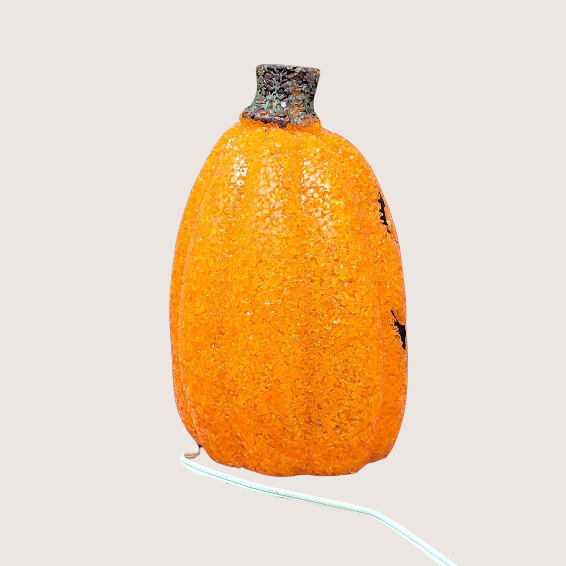 1990s Vintage Popcorn Melted Plastic Jack O'Lantern Light