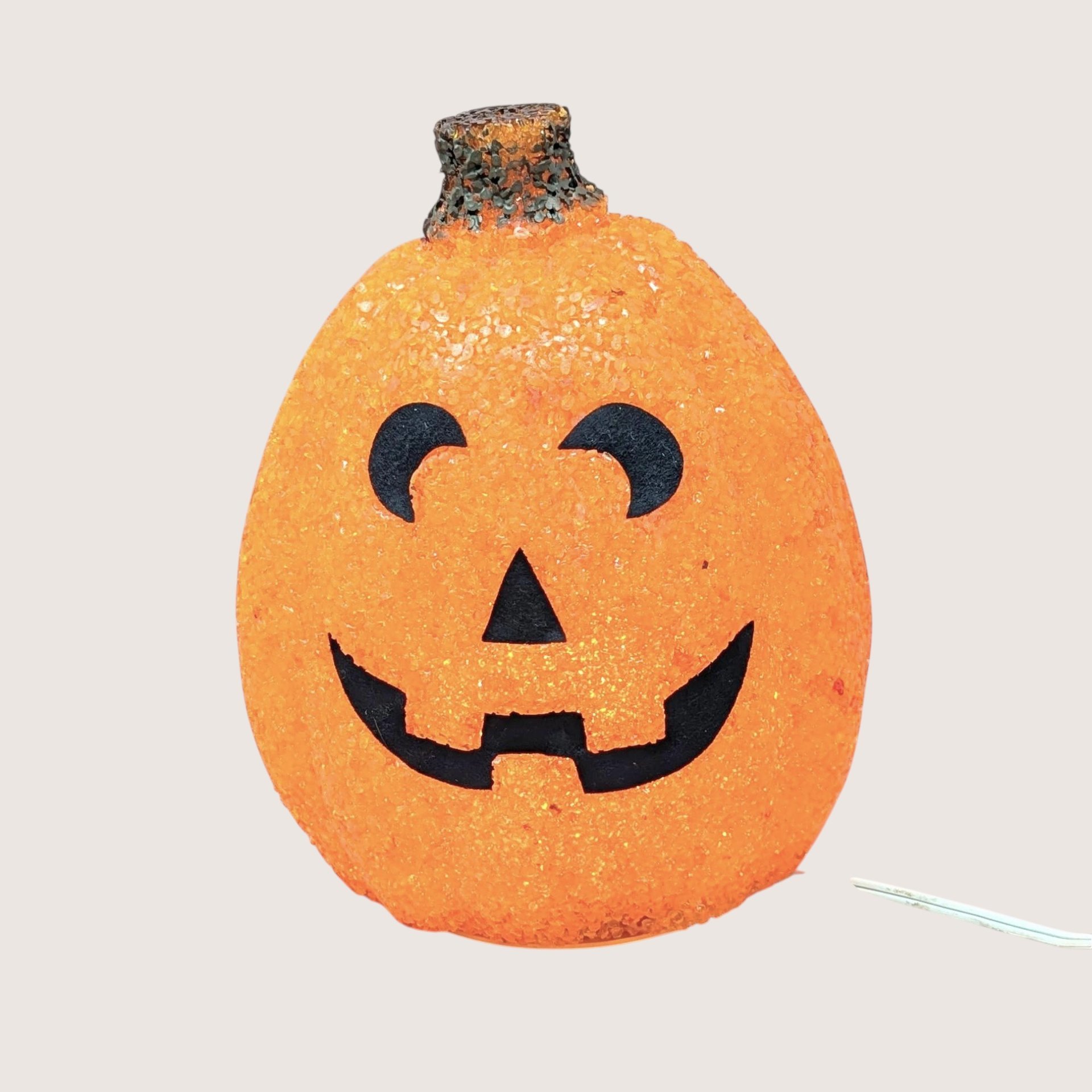 1990s Vintage Popcorn Melted Plastic Jack O'Lantern Light
